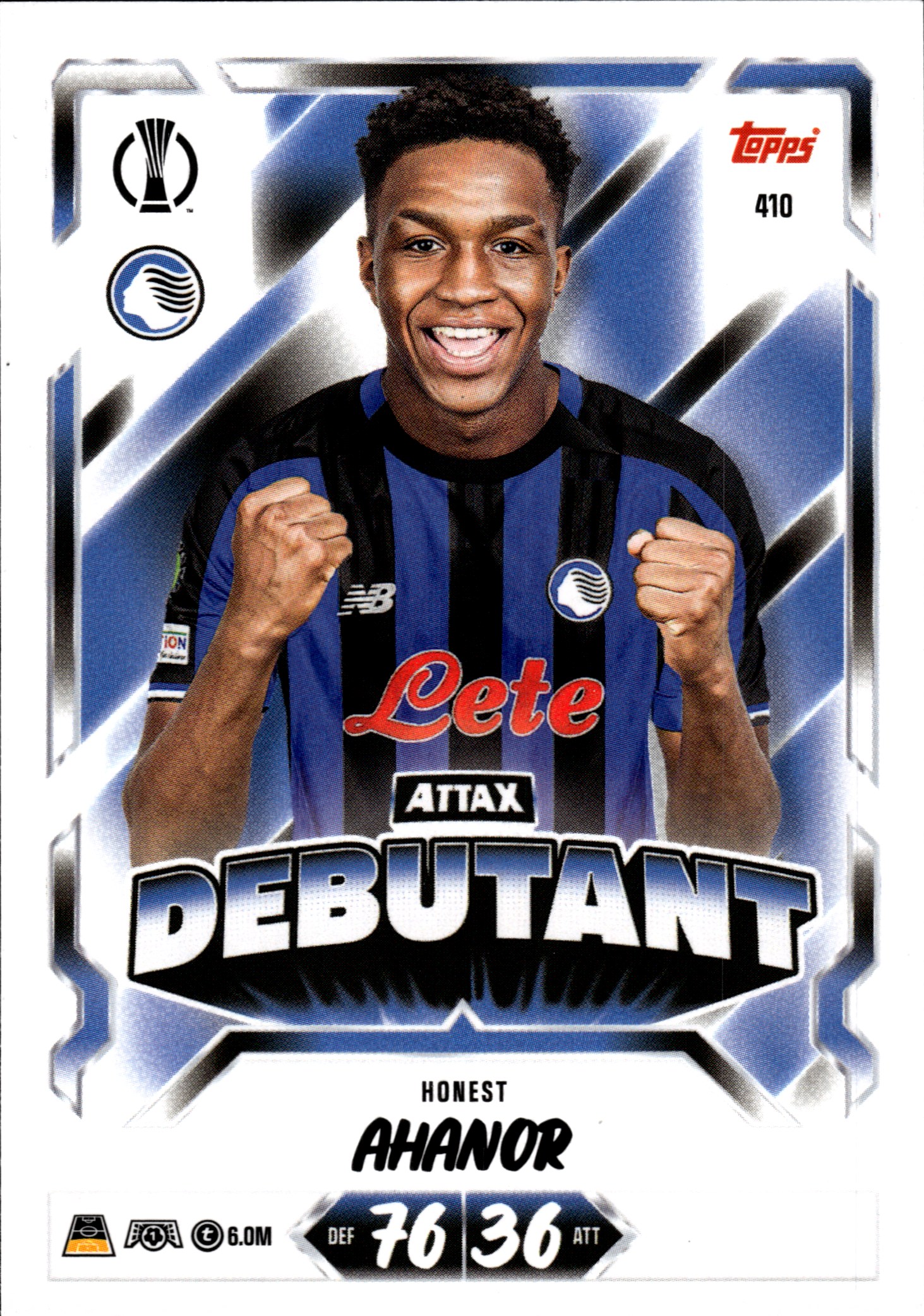 Honest Ahanor - Topps Match Attax UEFA Club Competitions Attax Debutant 2026-27, Nr. 410 (Art.-Nr. SG107167)