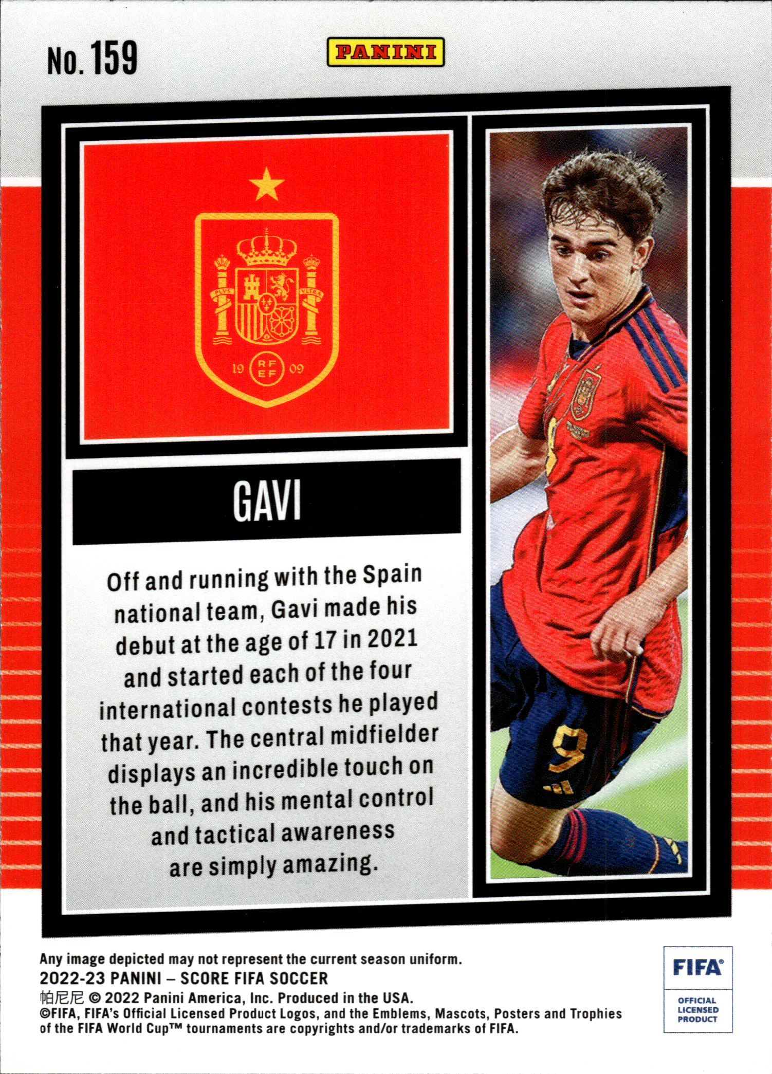 Gavi - Panini Score FIFA Soccer 2022-23, Nr. 159