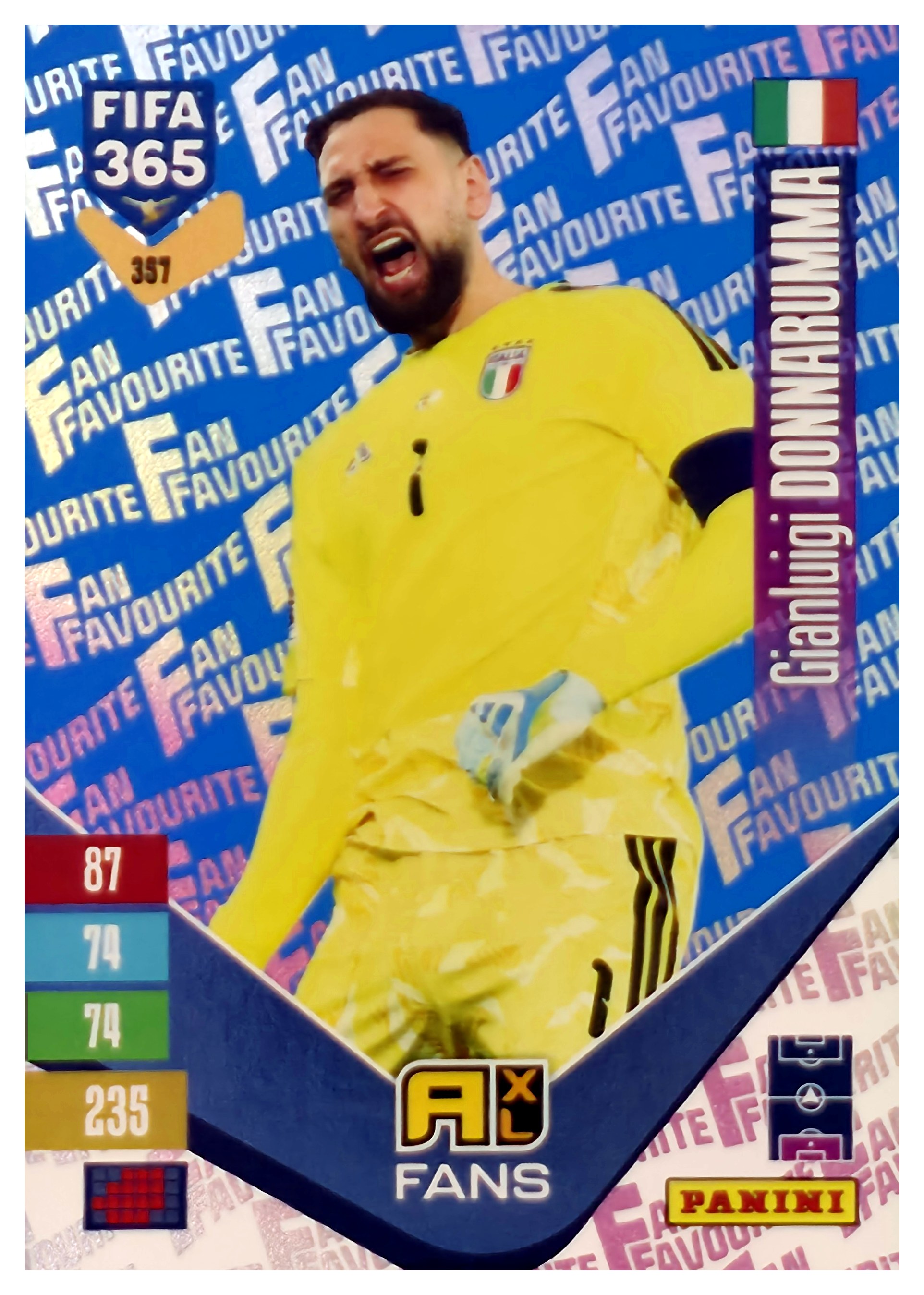 Gianluigi Donnarumma - Panini Adrenalyn XL FIFA 365 Fan Favourites 2026-27, Nr. 357 – Blue, Insert (Art.-Nr. SG110562)