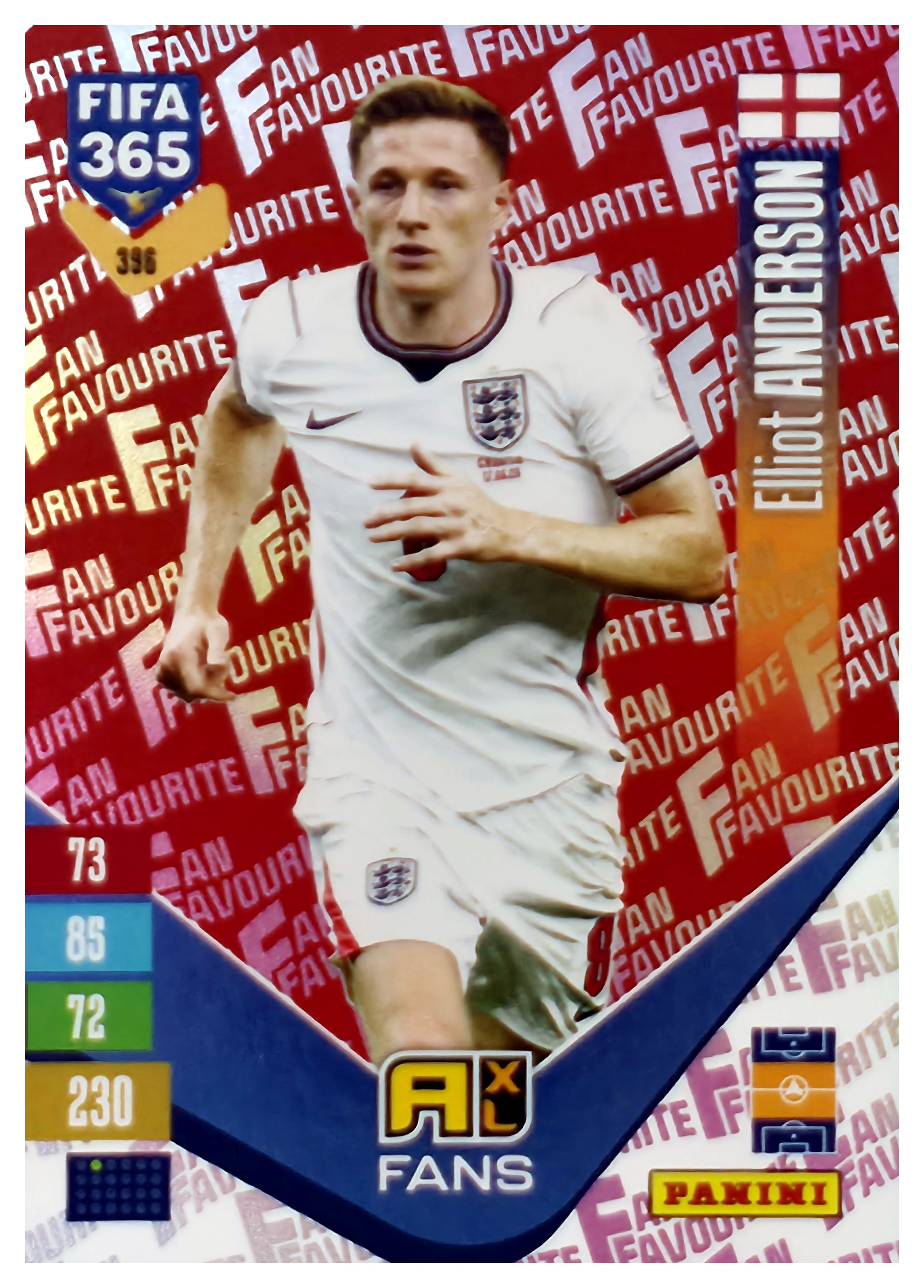 Elliot Anderson - Panini Adrenalyn XL FIFA 365 Fan Favourites 2026-27, Nr. 396 – Red, Insert (Art.-Nr. SG110593)