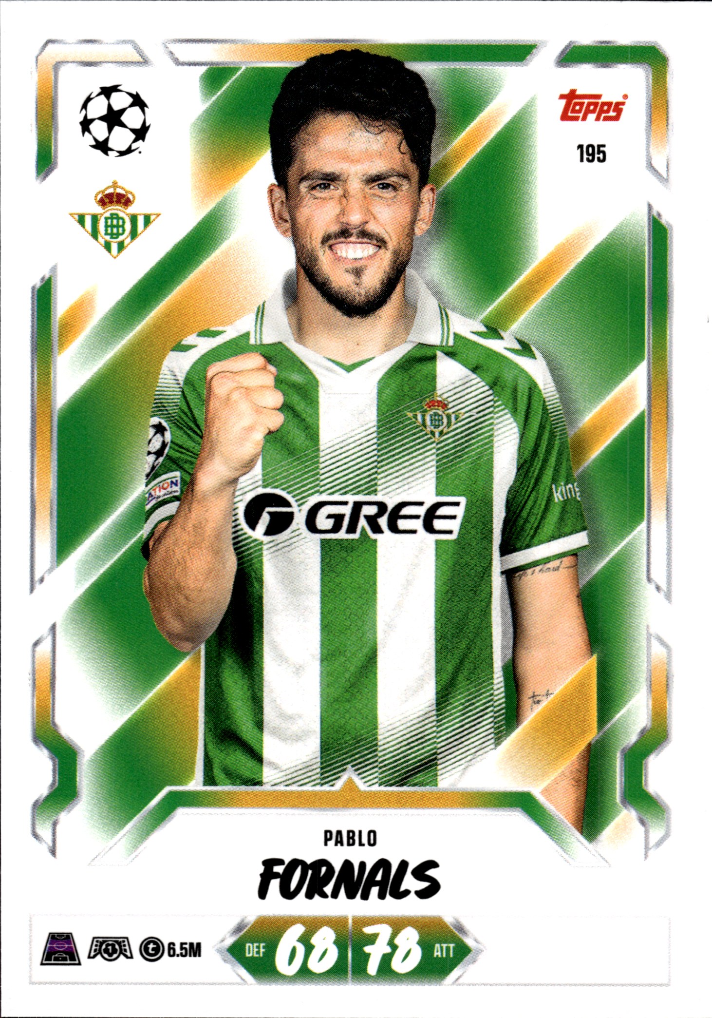 Pablo Fornals - Topps Match Attax UEFA Club Competitions Base Set 2026-27, Nr. 195 (Art.-Nr. SG107359)