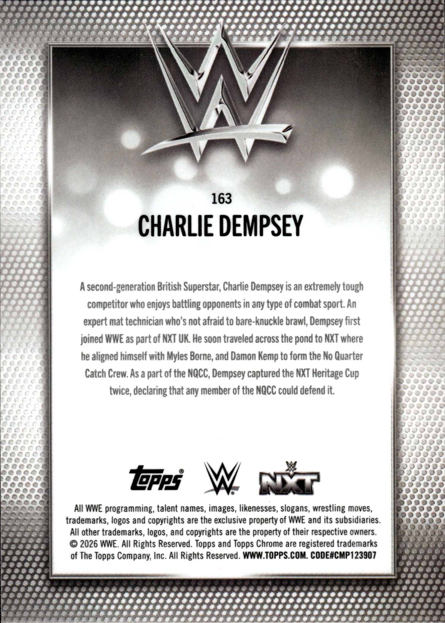 Charlie Dempsey - Topps Chrome WWE Base Set 2026, Nr. 163