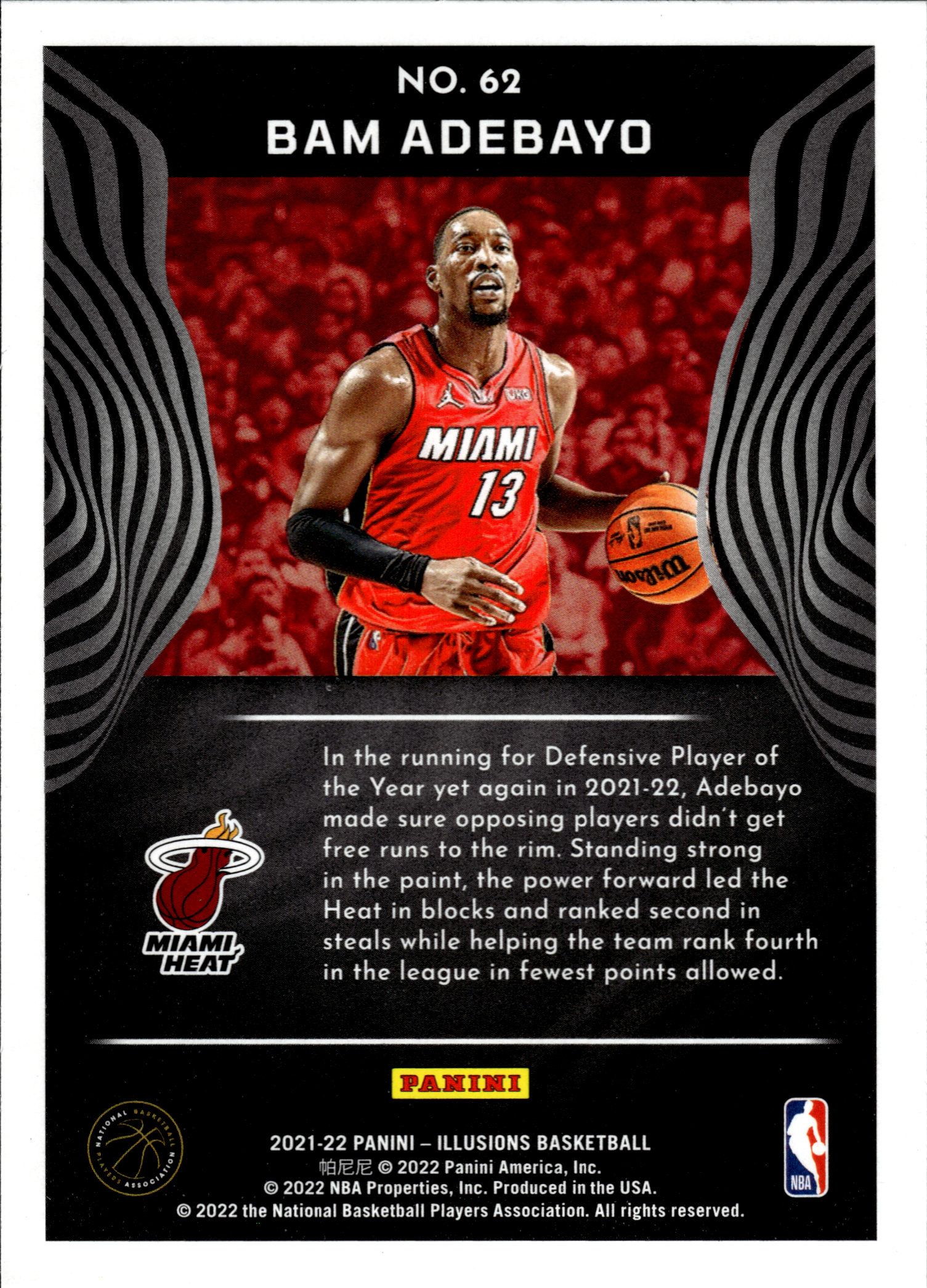 Bam Adebayo - Panini Illusions Base Set 2021-22, Nr. 62