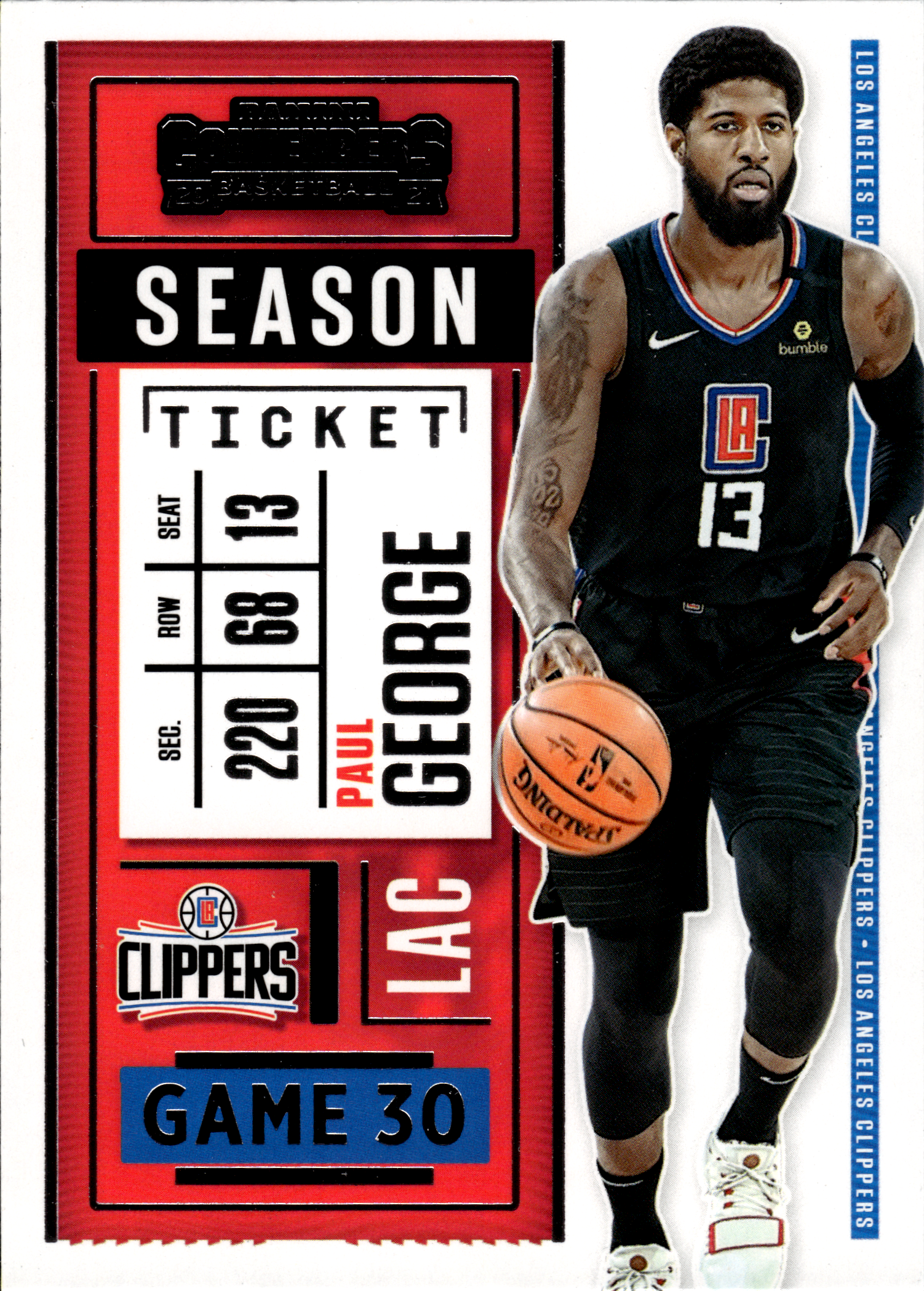 Paul George - Panini Contenders Season Ticket 2020-21, Nr. 50 (Art.-Nr. SG103779)