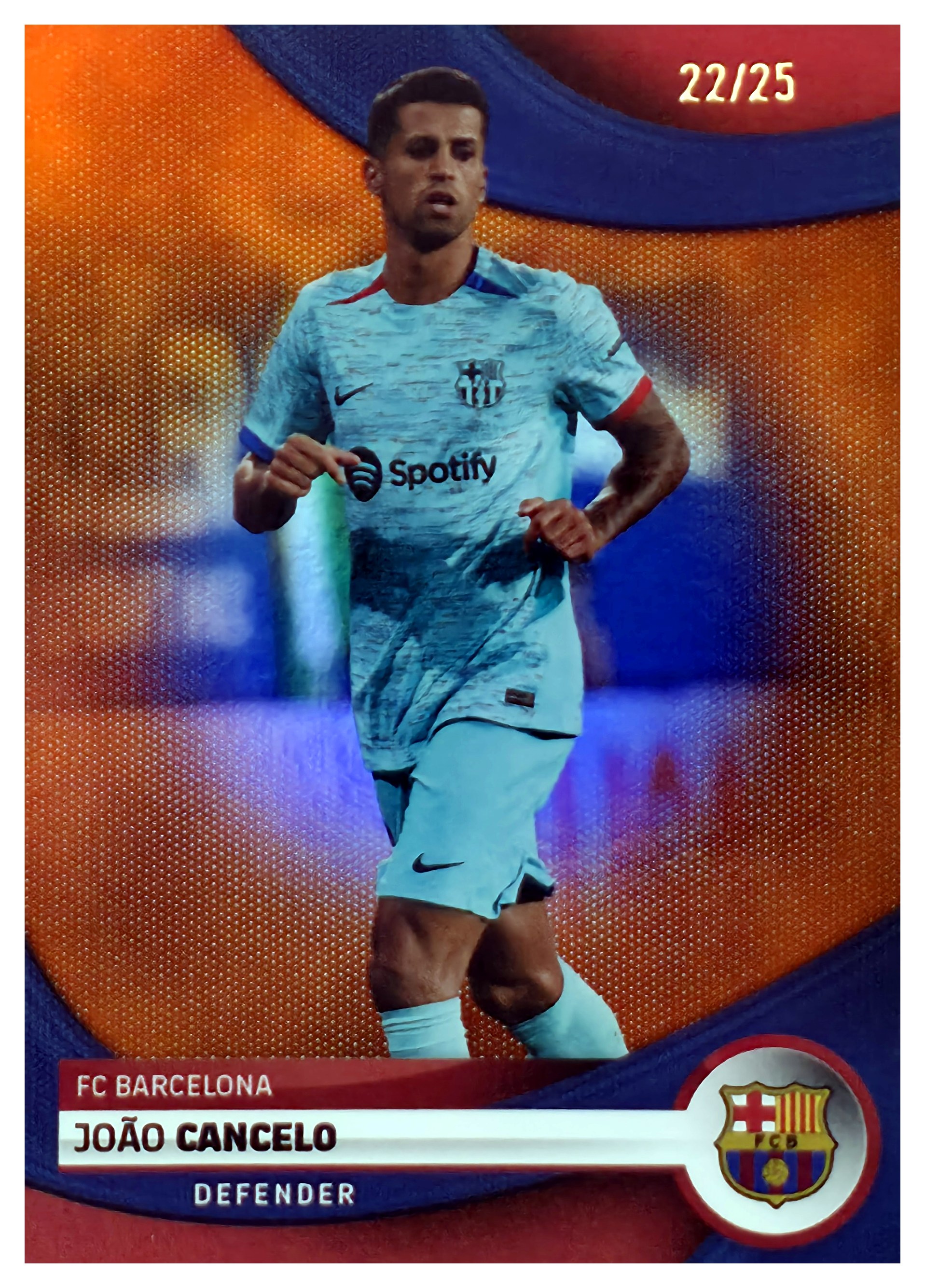João Cancelo - Topps FC Barcelona Team Set First Team 2023-24, Nr. 7 – Nummeriert, Orange (Art.-Nr. SG108721)