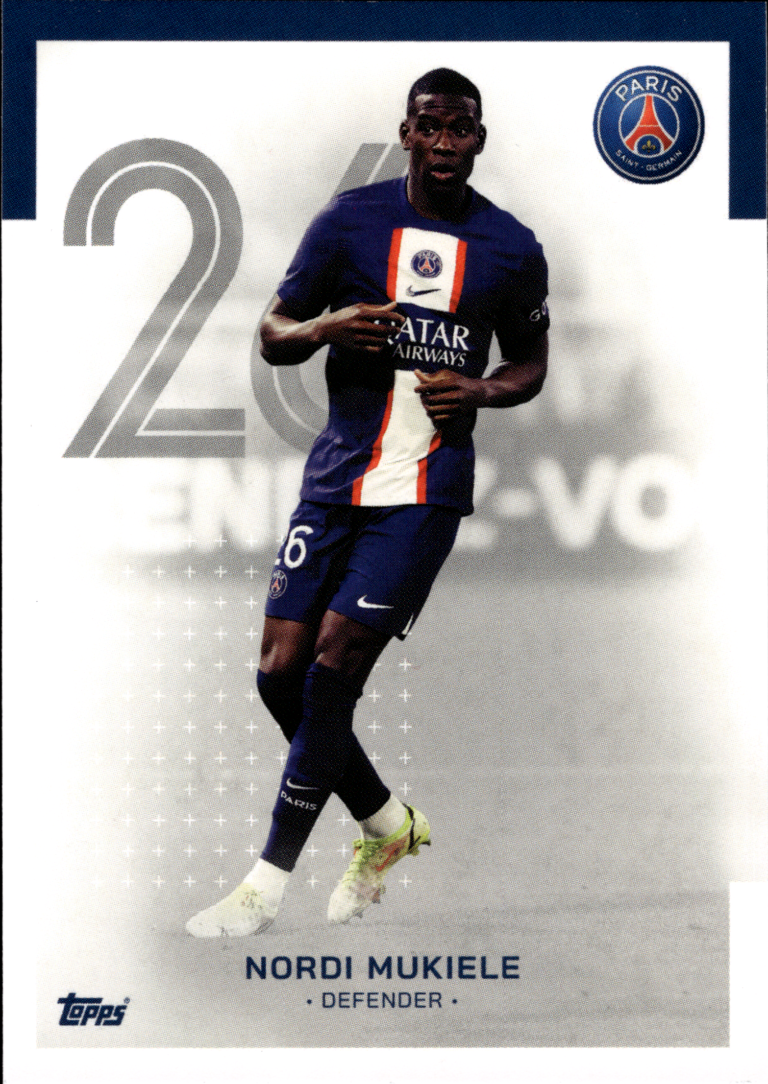 Nordi Mukiele - Topps Paris Saint-Germain Official Team Set 2023-24, Nr. 11 (Art.-Nr. SG103000)