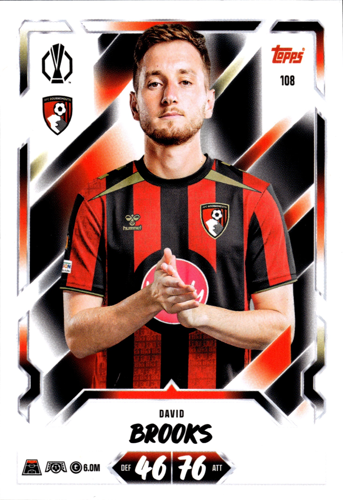 David Brooks - Topps Match Attax UEFA Club Competitions Base Set 2026-27, Nr. 108 (Art.-Nr. SG107115)