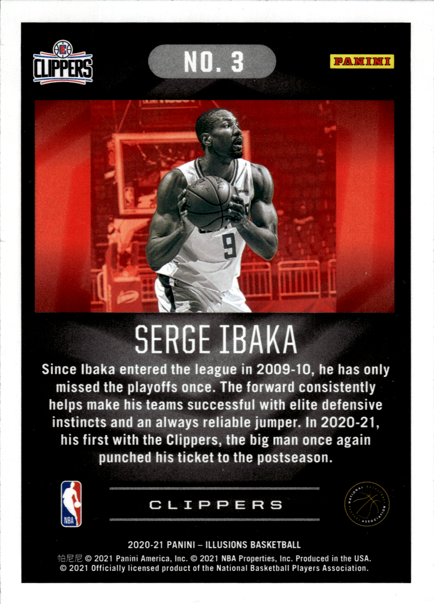 Serge Ibaka - Panini Illusions Base Set 2020-21, Nr. 3
