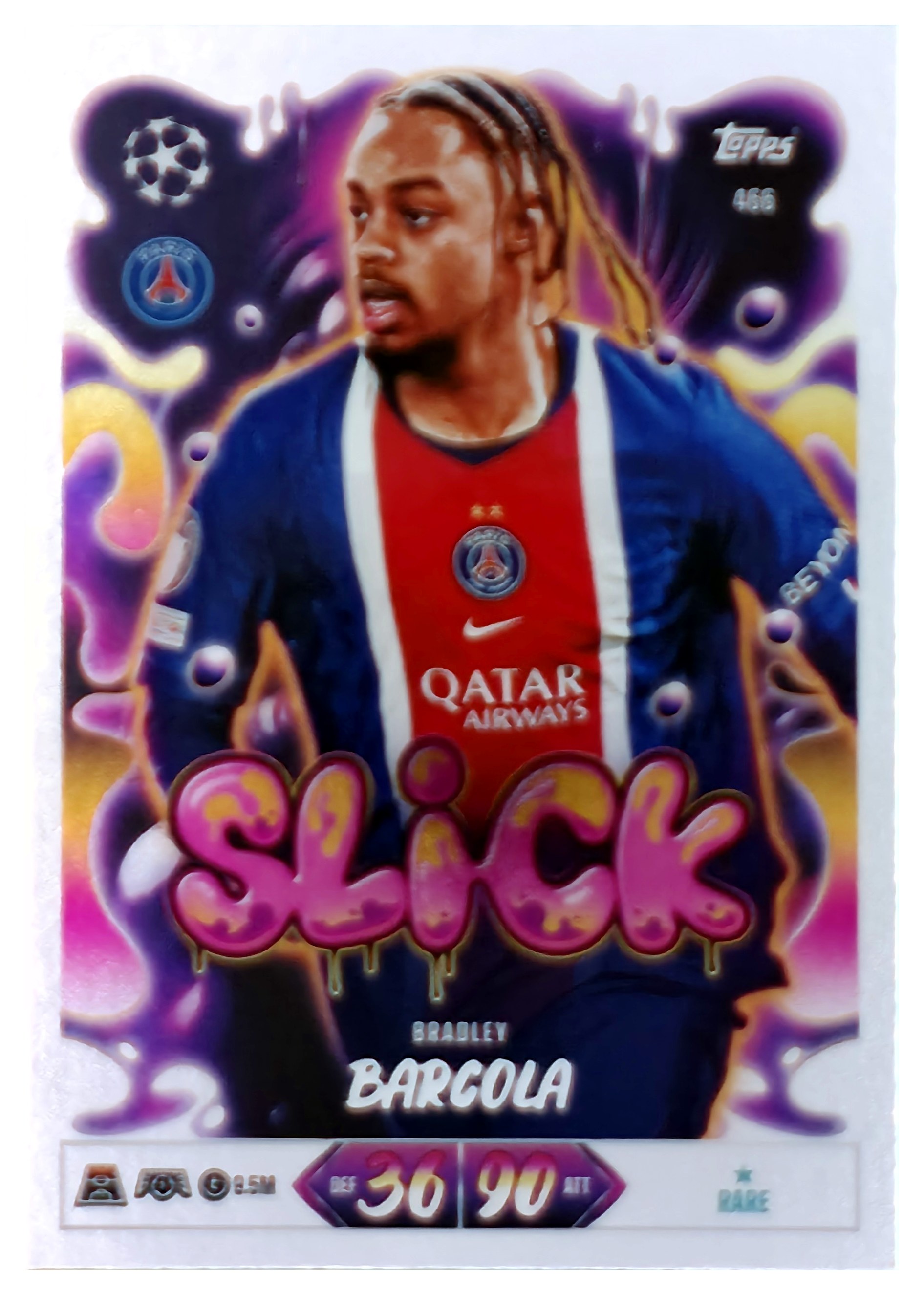 Bradley Barcola - Topps Match Attax UEFA Club Competitions Slick 2026-27, Nr. 466 (Art.-Nr. SG107642)