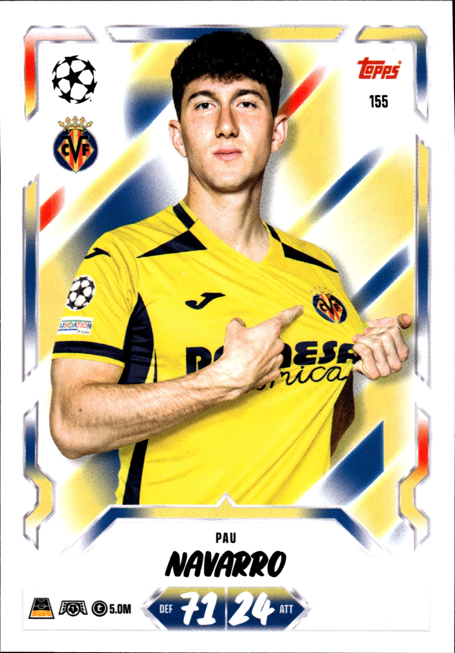 Pau Navarro - Topps Match Attax UEFA Club Competitions Base Set 2026-27, Nr. 155 (Art.-Nr. SG107065)