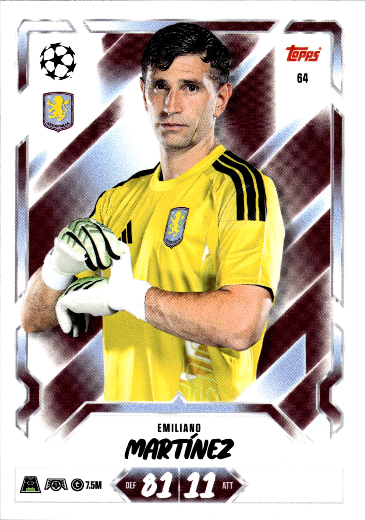 Emiliano Martínez - Topps Match Attax UEFA Club Competitions Base Set 2026-27, Nr. 64 (Art.-Nr. SG107249)