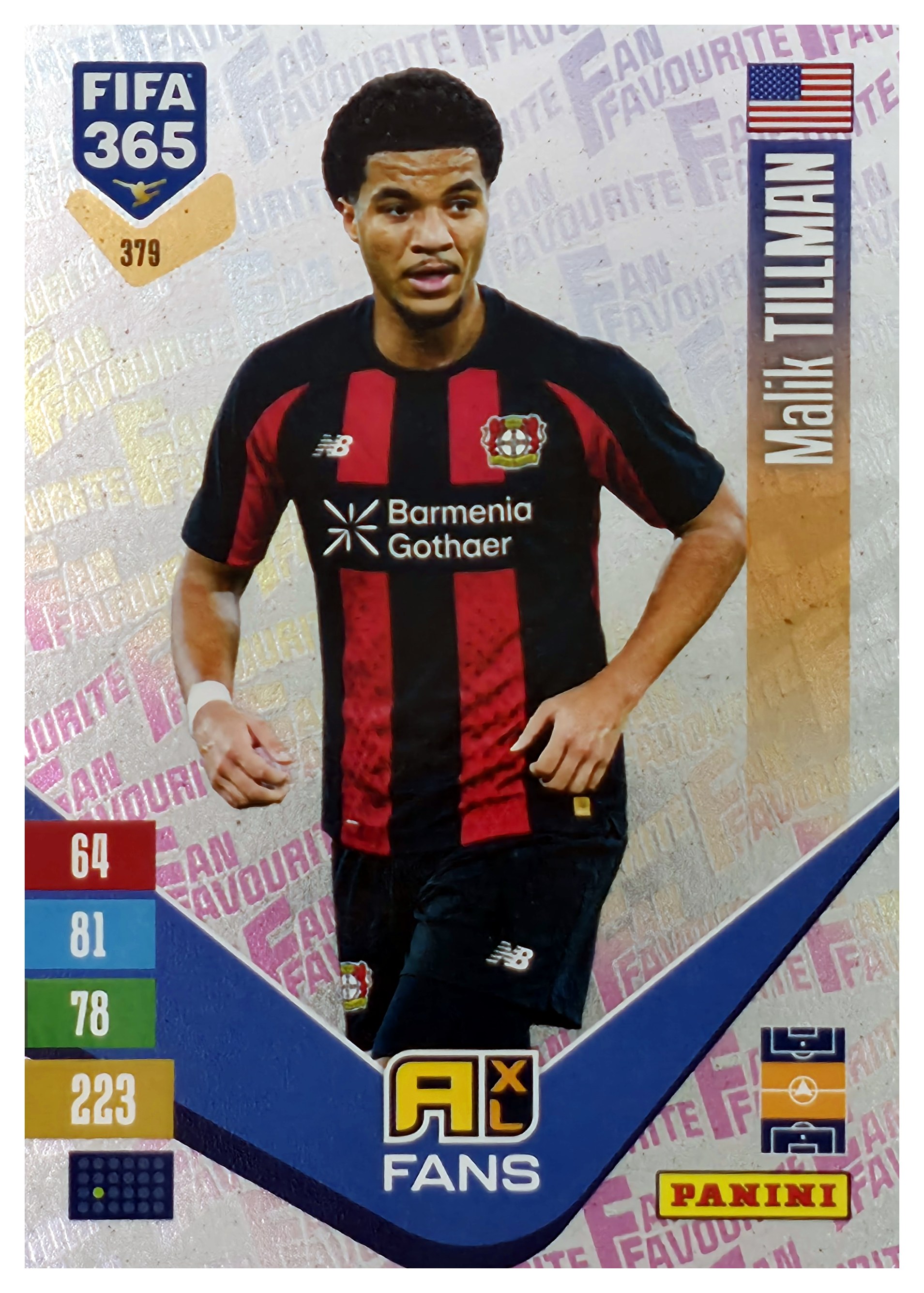 Malik Tillman - Panini Adrenalyn XL FIFA 365 Fan Favourites 2026-27, Nr. 379 – Insert (Art.-Nr. SG110478)