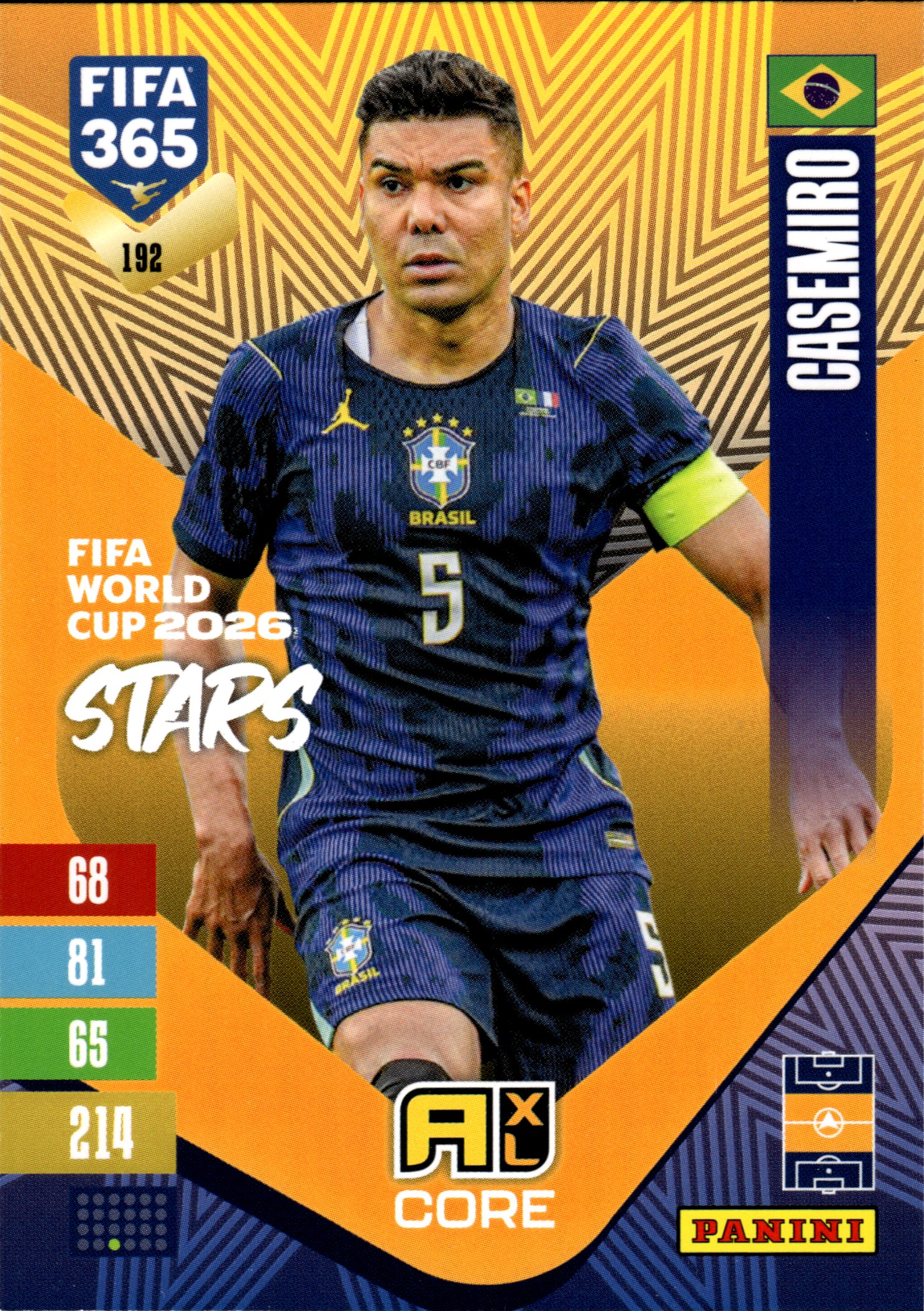 Casemiro - Panini Adrenalyn XL FIFA 365 FIFA World Cup 2026 Stars 2026-27, Nr. 192 (Art.-Nr. SG110313)