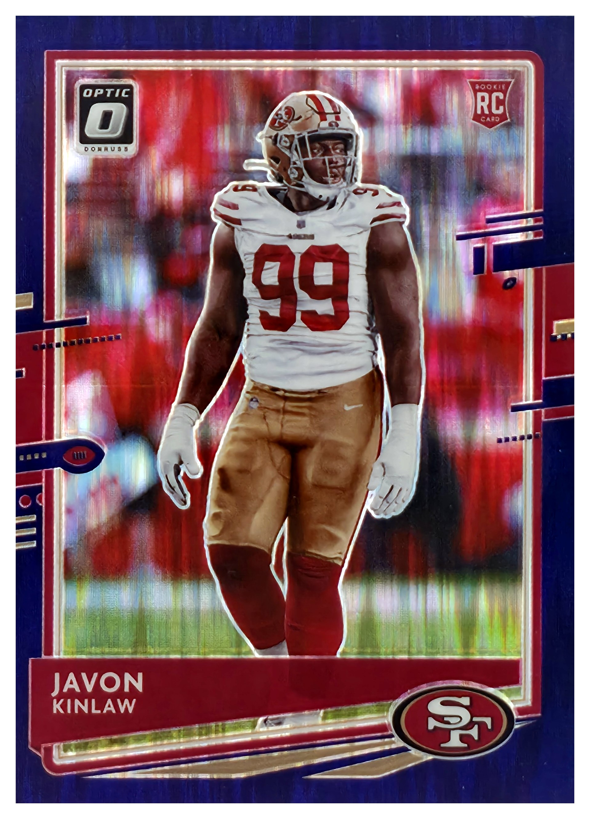 Javon Kinlaw - Panini Donruss Optic Base Set 2020, Nr. 115 – Rookie Card, Purple Shock (Art.-Nr. SG108660)