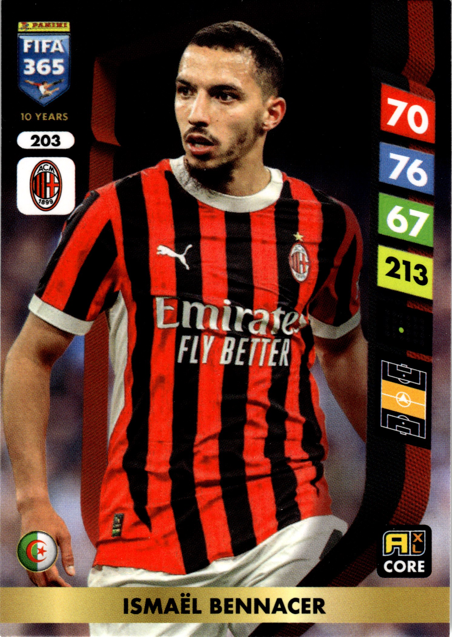 Ismaël Bennacer - Panini Adrenalyn XL FIFA 365 Base Set 2025, Nr. 203 (Art.-Nr. SG107758)