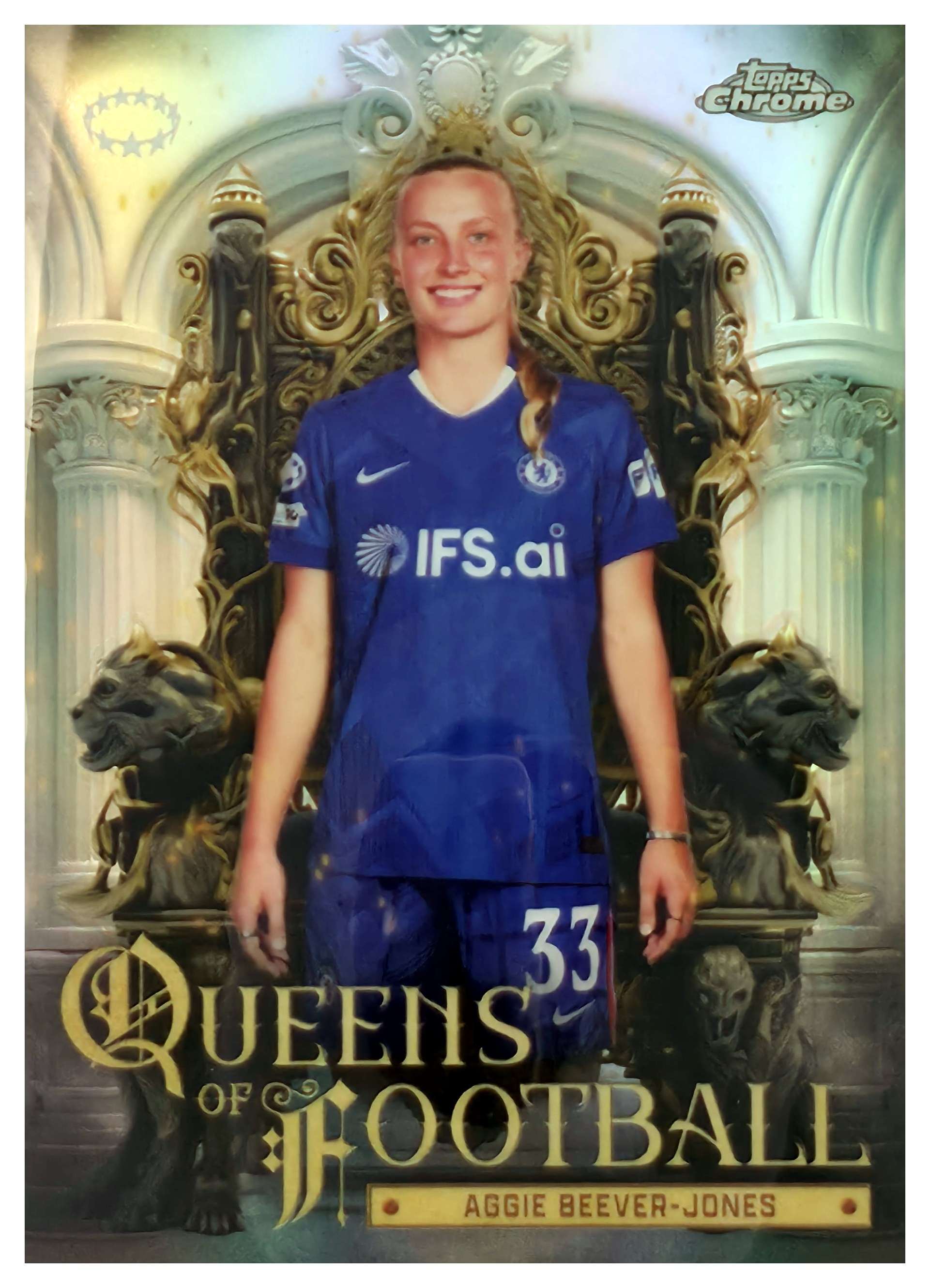Aggie Beever-Jones - Topps Chrome UEFA Women's Champions League Queens of Football 2025-26, Nr. QF-10 – Insert (Art.-Nr. SG110949)