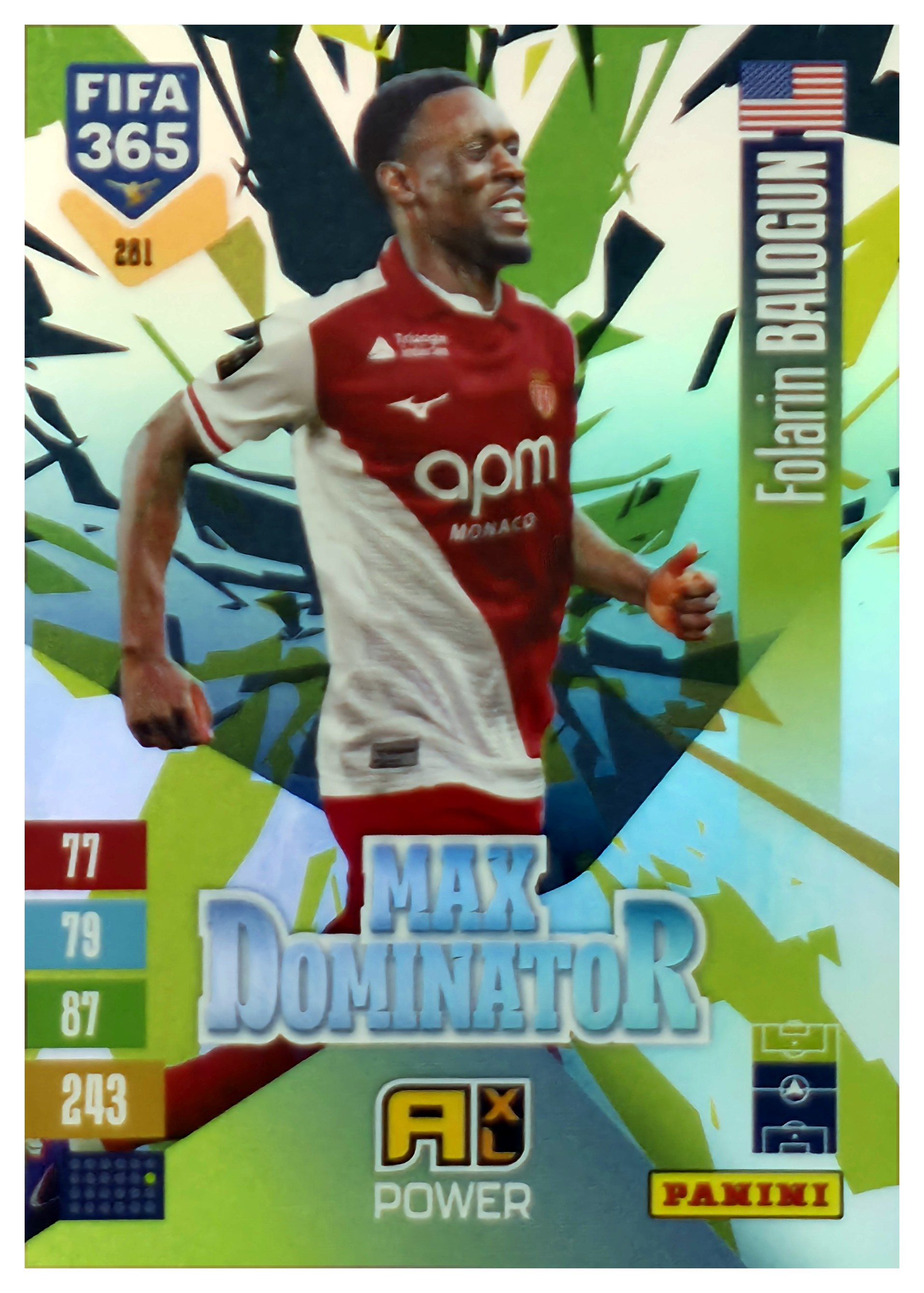 Folarin Balogun - Panini Adrenalyn XL FIFA 365 Max Dominator 2026-27, Nr. 281 – Insert