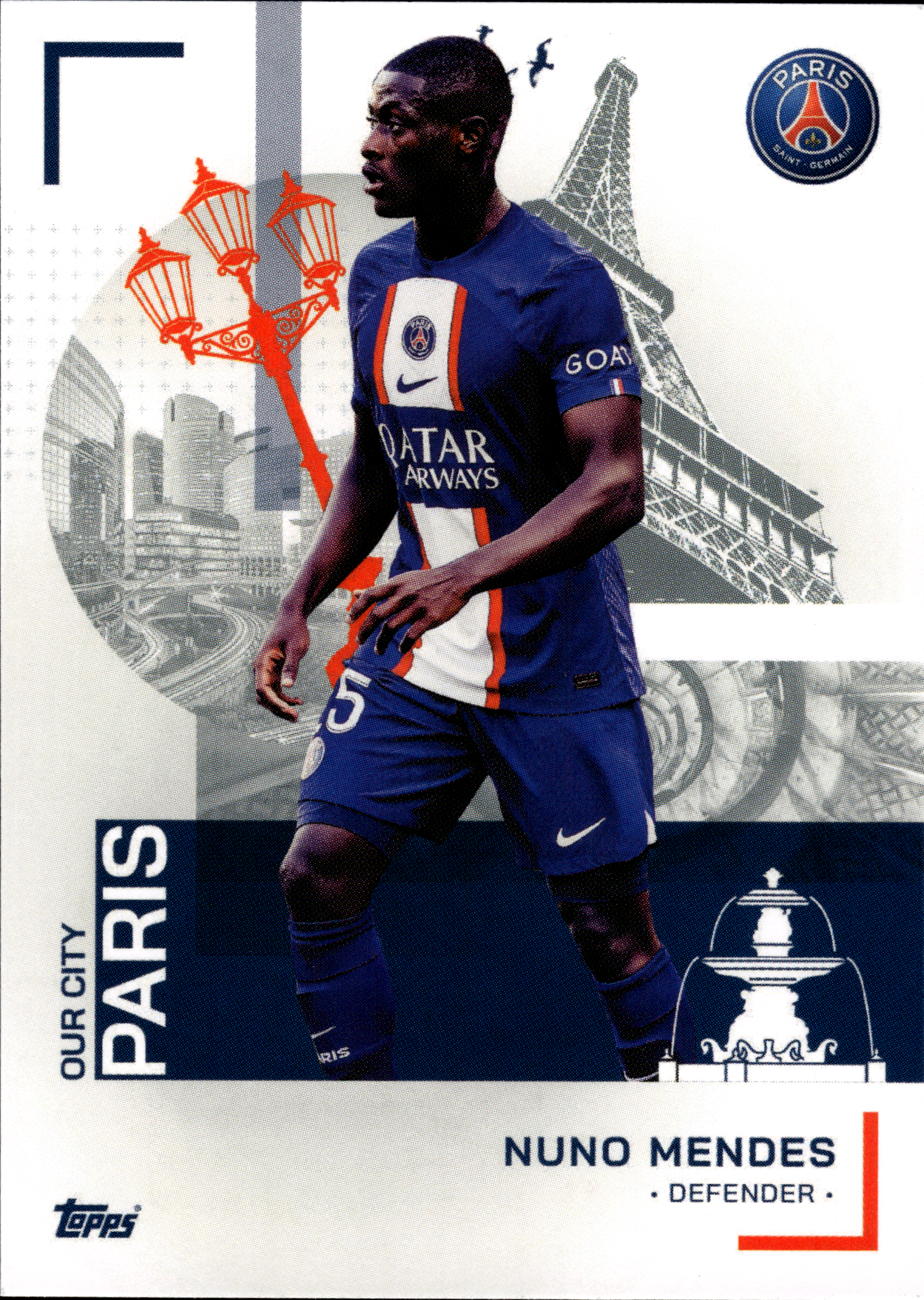 Nuno Mendes - Topps Paris Saint-Germain Official Team Set 2023-24, Nr. 29 (Art.-Nr. SG102983)