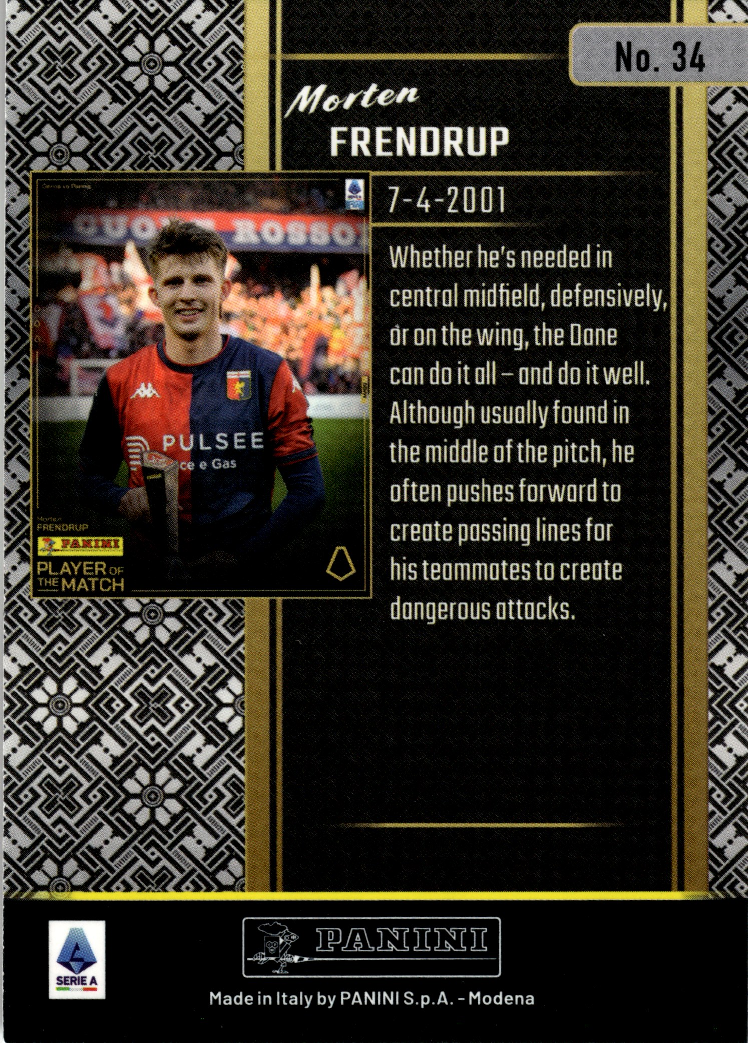 Morten Frendrup - Panini Player of the Match Base Set 2024-25, Nr. 34