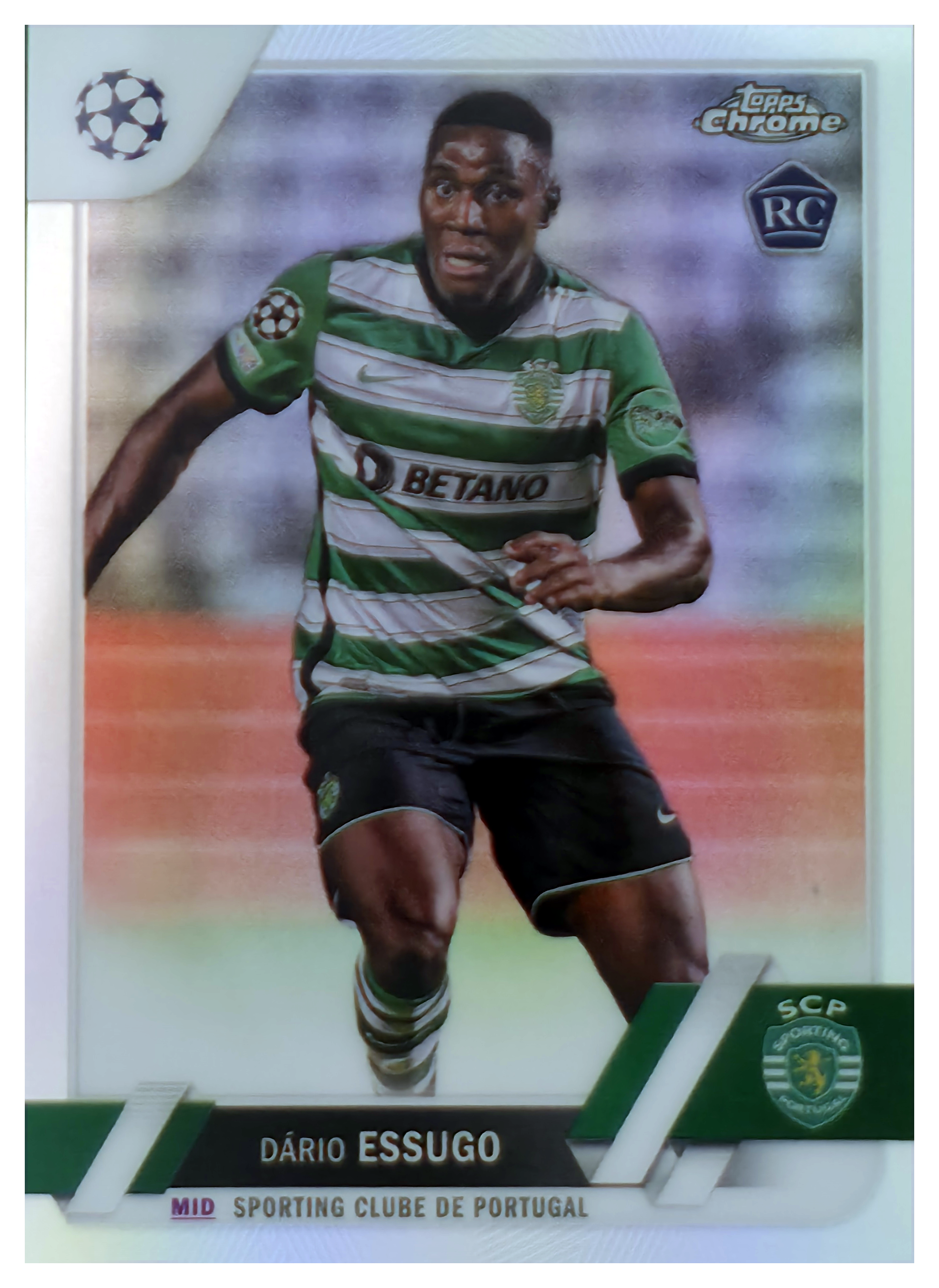 Dário Essugo - Topps Chrome UEFA Club Competitions Base Set 2022-23, Nr. 155 – Rookie Card, Refractor (Art.-Nr. SG105878)