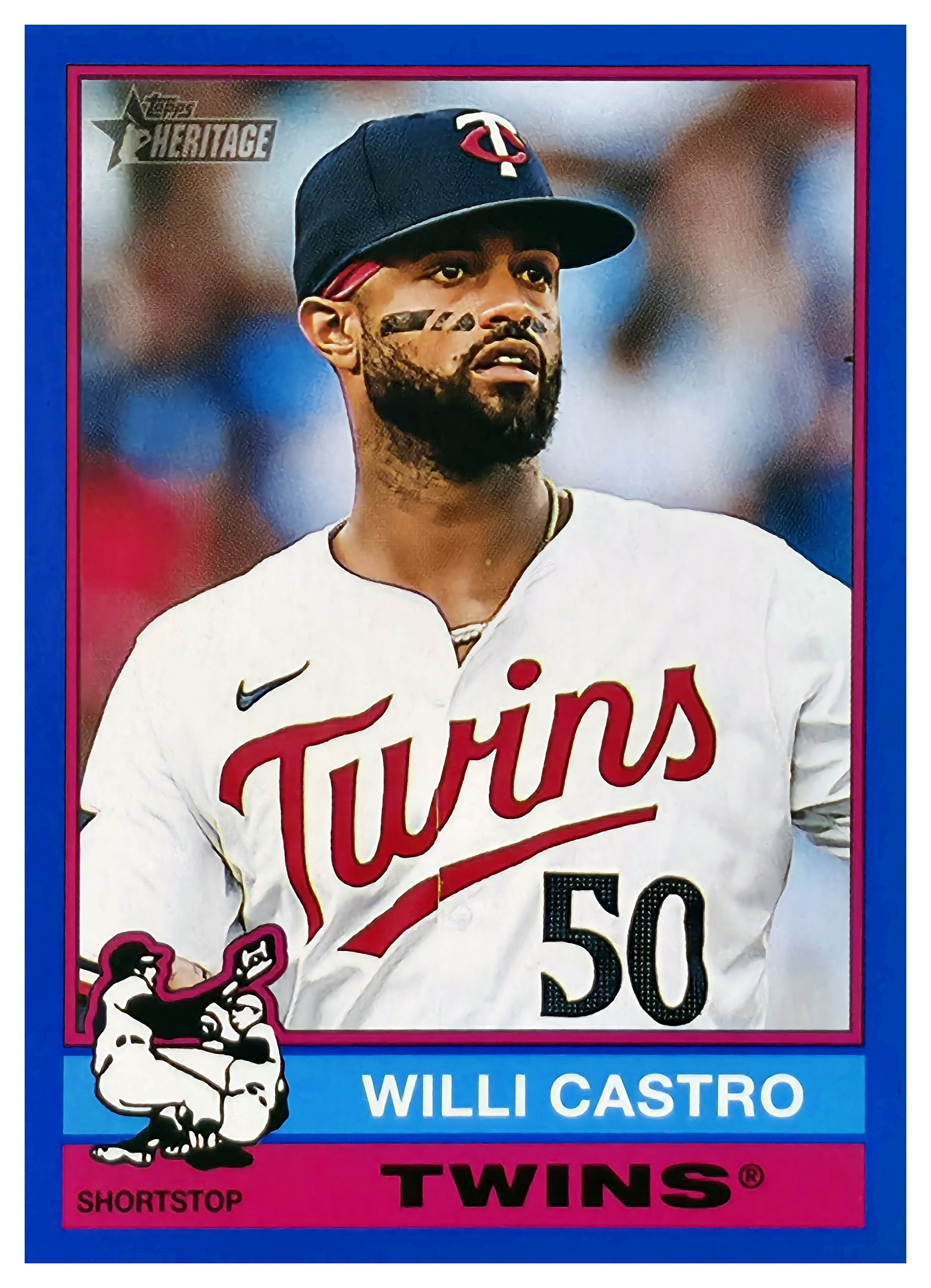 Willi Castro - Topps Heritage Base Set 2025, Nr. 73 – Dark Blue Bordered (Art.-Nr. SG108759)