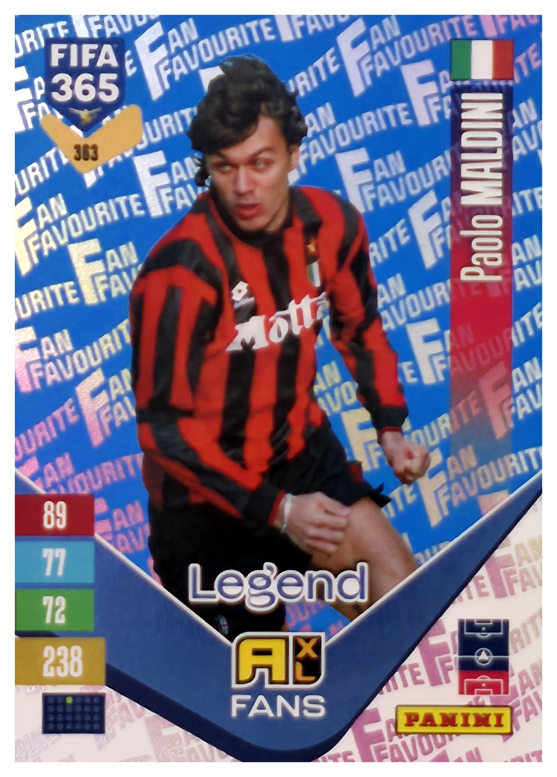 Paolo Maldini - Panini Adrenalyn XL FIFA 365 Fan Favourites 2026-27, Nr. 363 – Blue, Insert (Art.-Nr. SG110590)