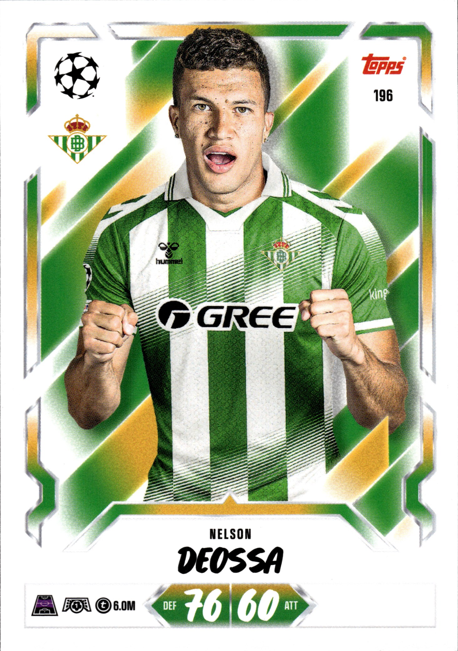 Nelson Deossa - Topps Match Attax UEFA Club Competitions Base Set 2026-27, Nr. 196 (Art.-Nr. SG107130)