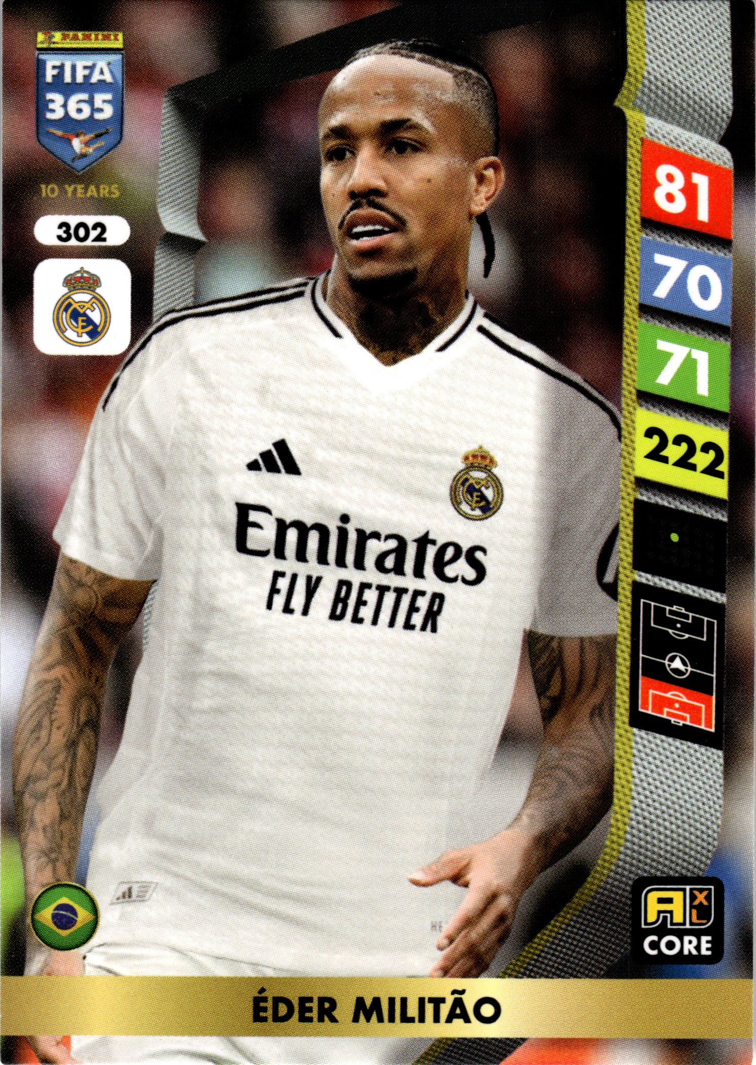 Éder Militão - Panini Adrenalyn XL FIFA 365 Base Set 2025, Nr. 302 (Art.-Nr. SG107723)