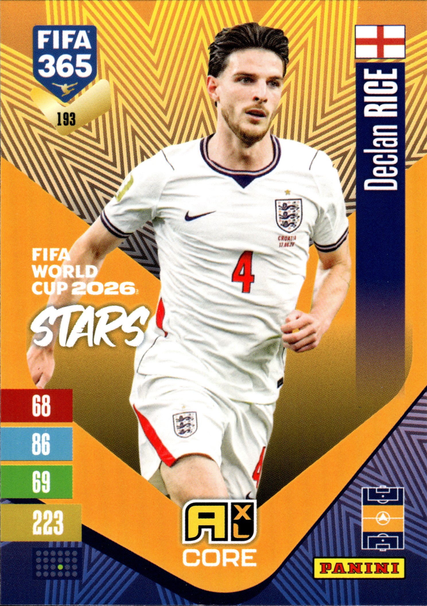 Declan Rice - Panini Adrenalyn XL FIFA 365 FIFA World Cup 2026 Stars 2026-27, Nr. 193 (Art.-Nr. SG110279)
