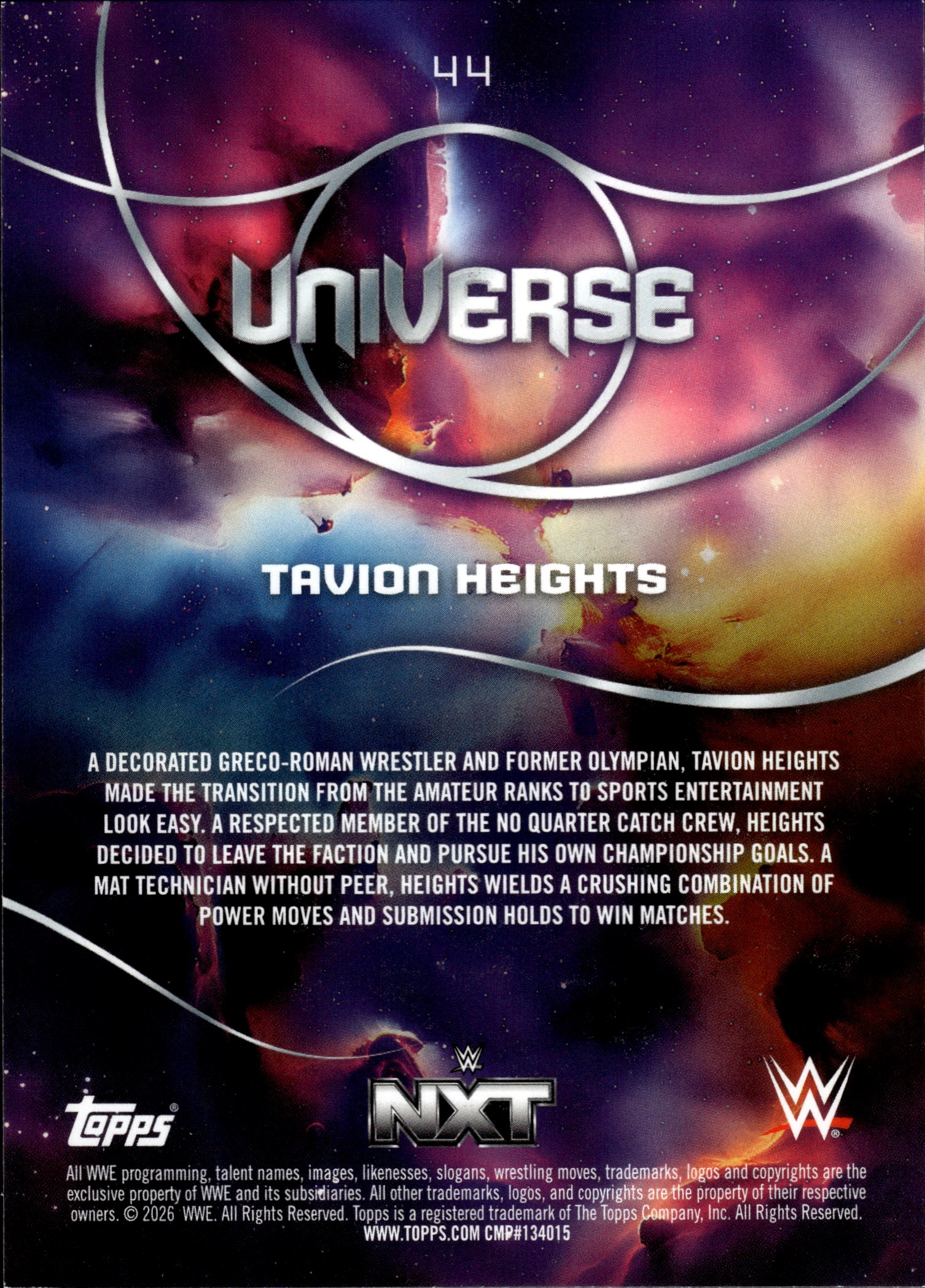 Tavion Heights - Topps WWE Universe Base Set 2026, Nr. 44