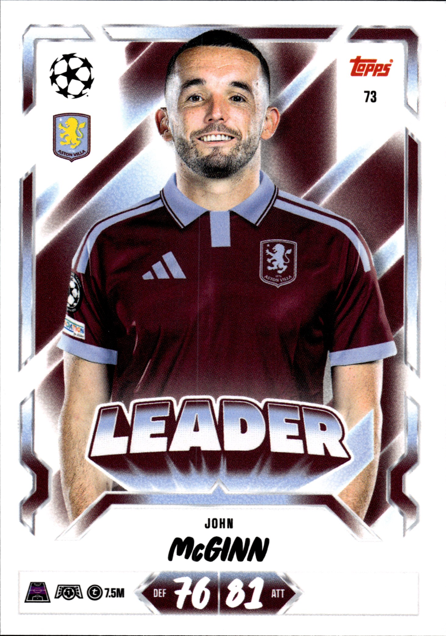 John McGinn - Topps Match Attax UEFA Club Competitions Leader 2026-27, Nr. 73 (Art.-Nr. SG107387)