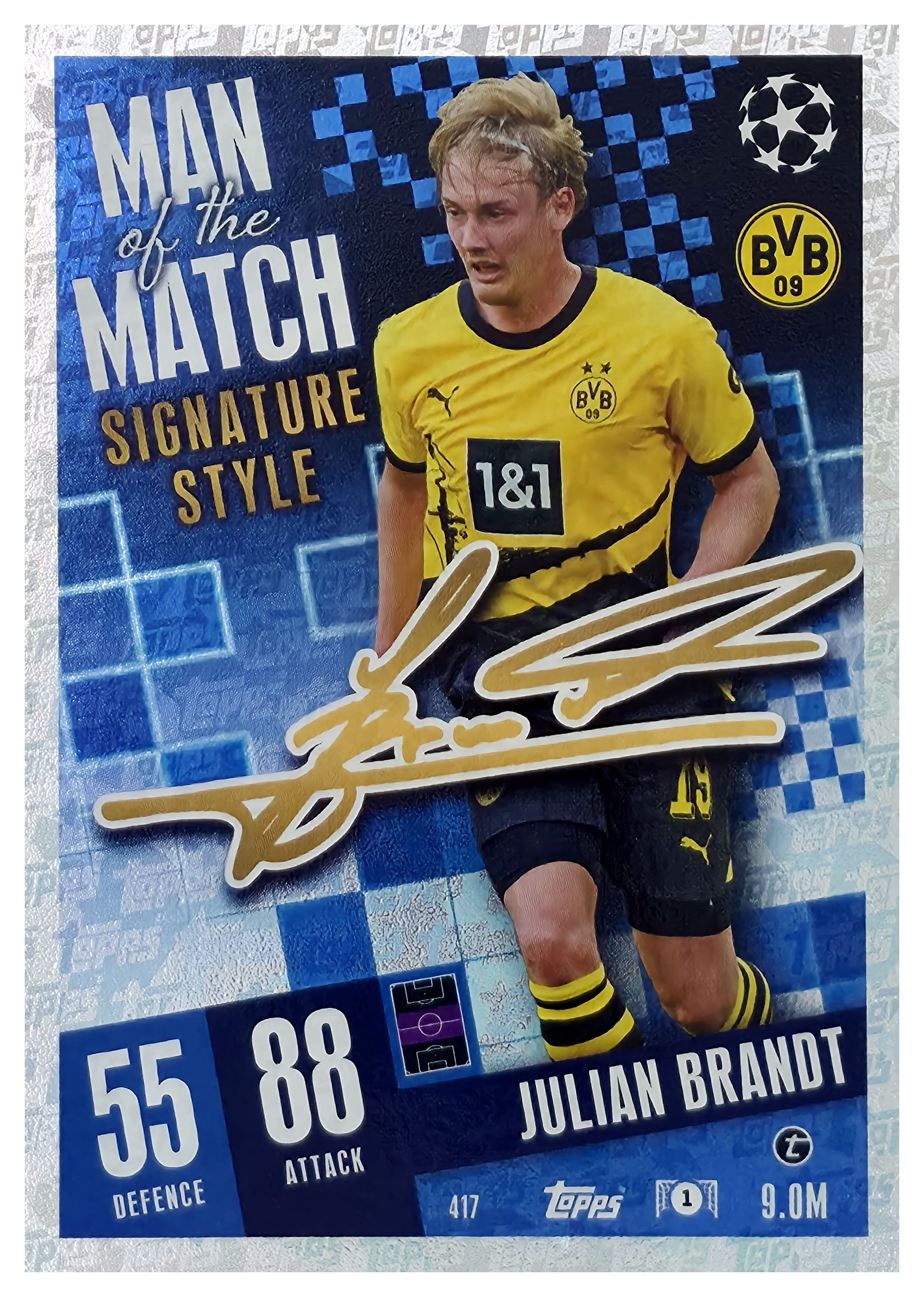 Julian Brandt - Topps Match Attax UEFA Club Competitions Man of the Match Signature Style 2023-24, Nr. 417 (Art.-Nr. SG106441)