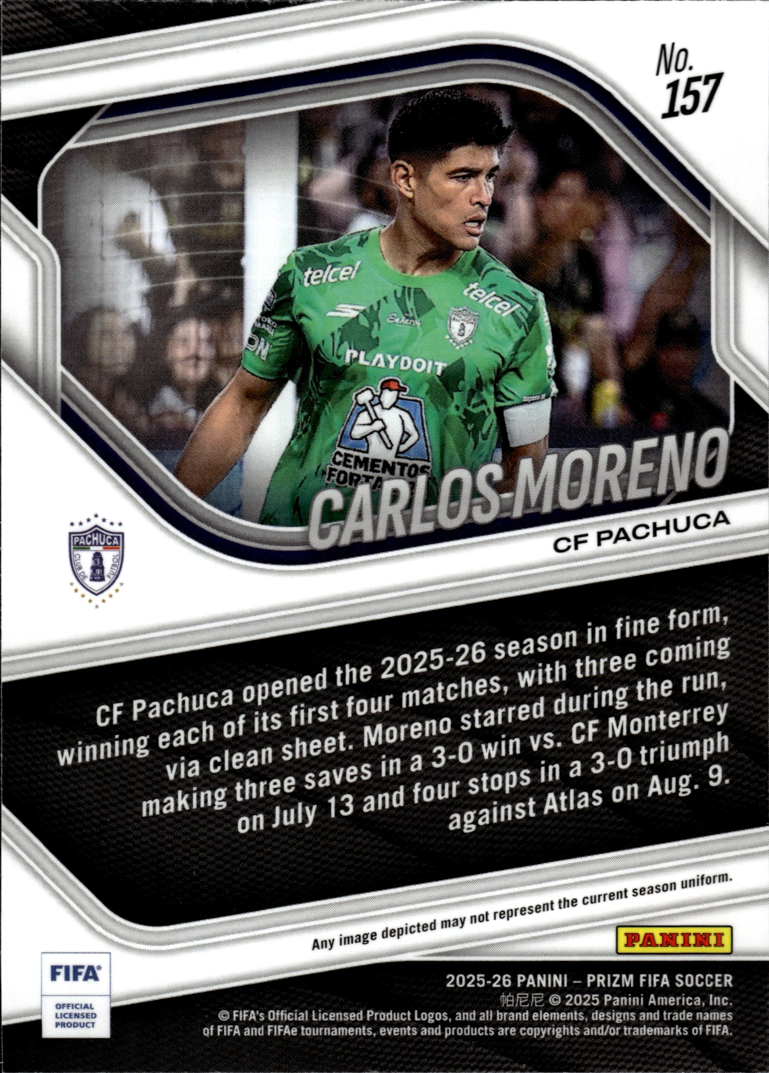 Carlos Moreno - Panini Prizm FIFA Base Set 2025-26, Nr. 157 – Rookie Card