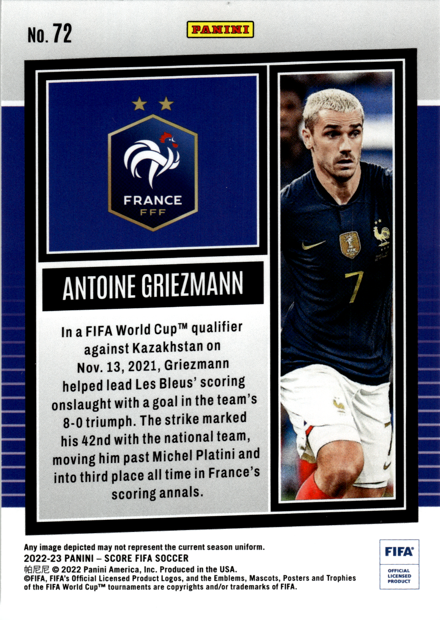 Antoine Griezmann - Panini Score FIFA Soccer 2022-23, Nr. 72
