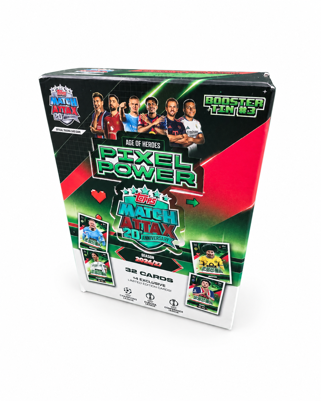 Topps Match Attax UEFA Club Competitions 2026/2027 Booster Tin #3 Pixel Power – ungeöffnete Sammeldose mit 32 Karten