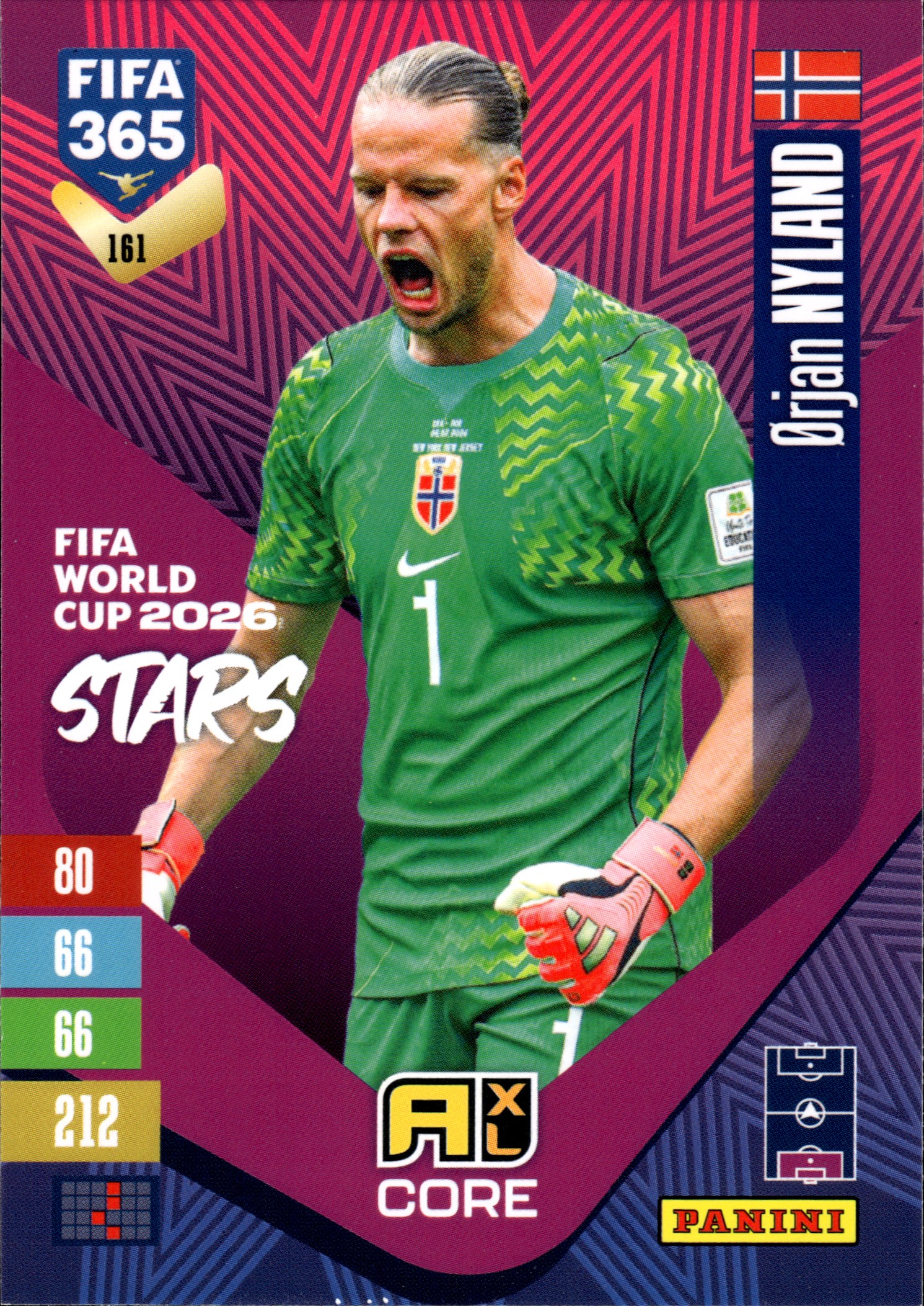 Ørjan Nyland - Panini Adrenalyn XL FIFA 365 FIFA World Cup 2026 Stars 2026-27, Nr. 161 (Art.-Nr. SG110341)
