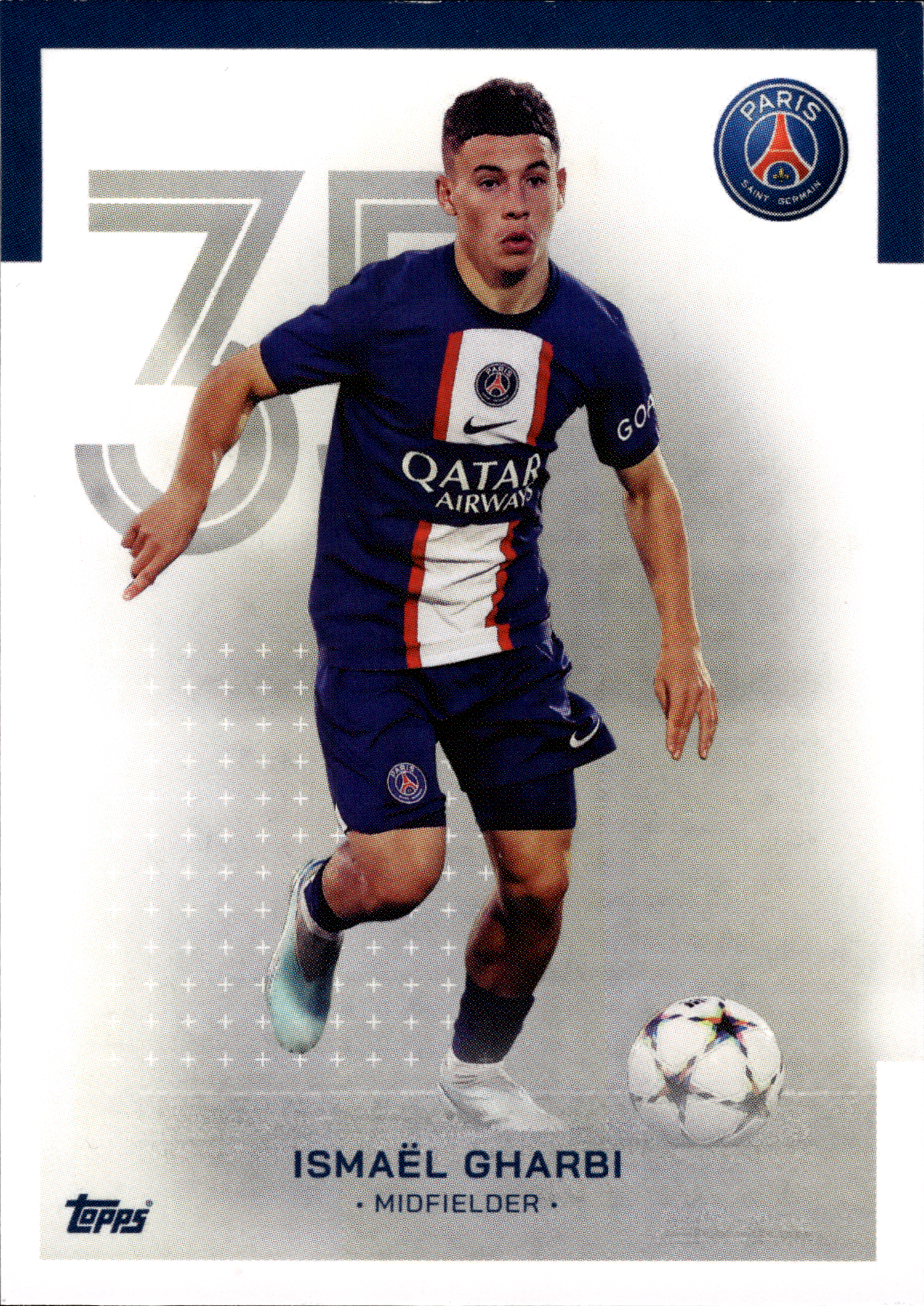 Ismaël Gharbi - Topps Paris Saint-Germain Official Team Set 2023-24, Nr. 19 (Art.-Nr. SG102979)