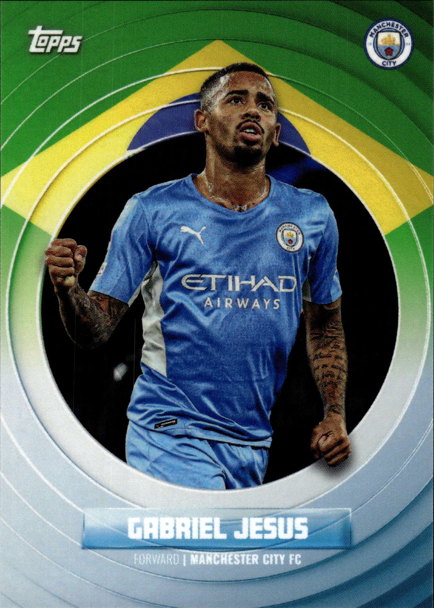 Gabriel Jesus - Topps Manchester City Team Set Flags 2021-22 (Insert)