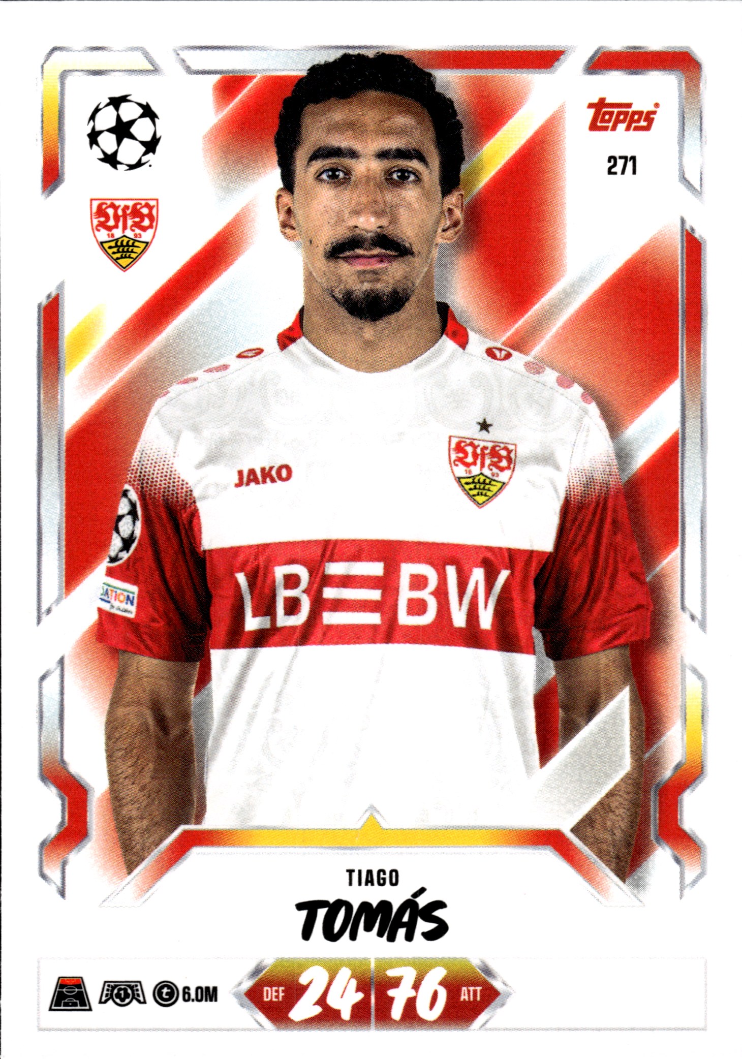 Tiago Tomás - Topps Match Attax UEFA Club Competitions Base Set 2026-27, Nr. 271 (Art.-Nr. SG107311)