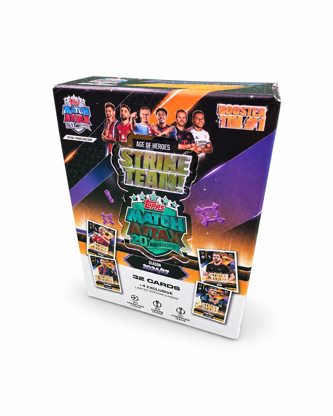 Topps Match Attax UEFA Club Competitions 2026/2027 Booster Tin #1 Strike Team! – ungeöffnete Sammeldose mit 32 Karten