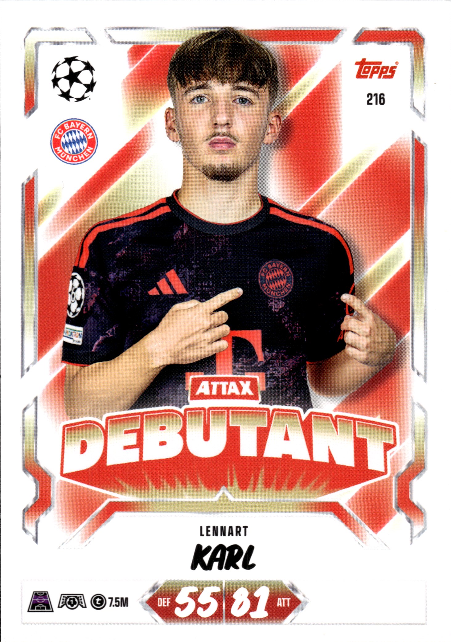 Lennart Karl - Topps Match Attax UEFA Club Competitions Attax Debutant 2026-27, Nr. 216 (Art.-Nr. SG107224)