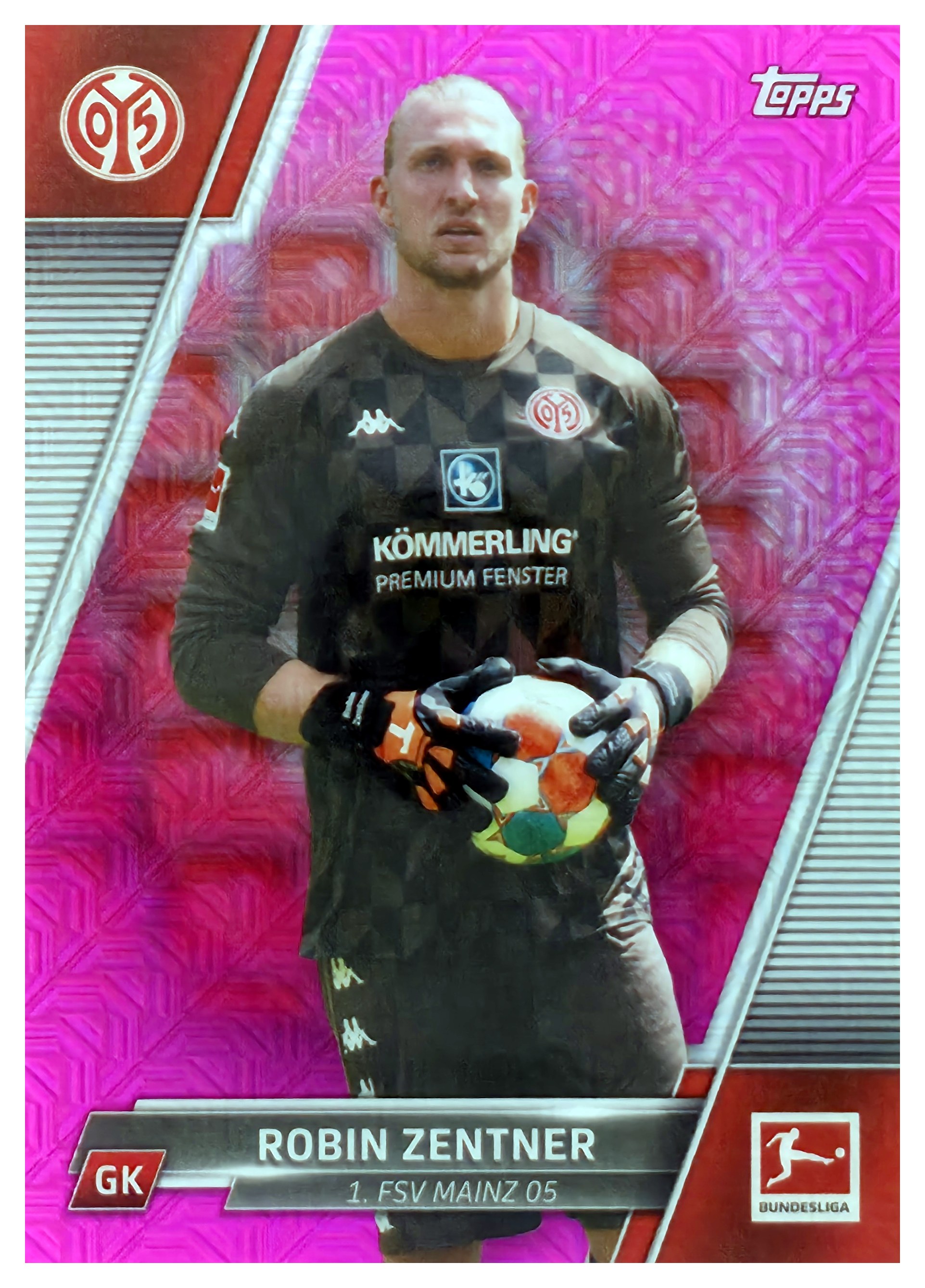 Robin Zentner - Topps Chrome Bundesliga Japan Edition Base Set 2021-22, Nr. 72 – Nummeriert, Pink Mojo Refractor (Art.-Nr. SG108712)