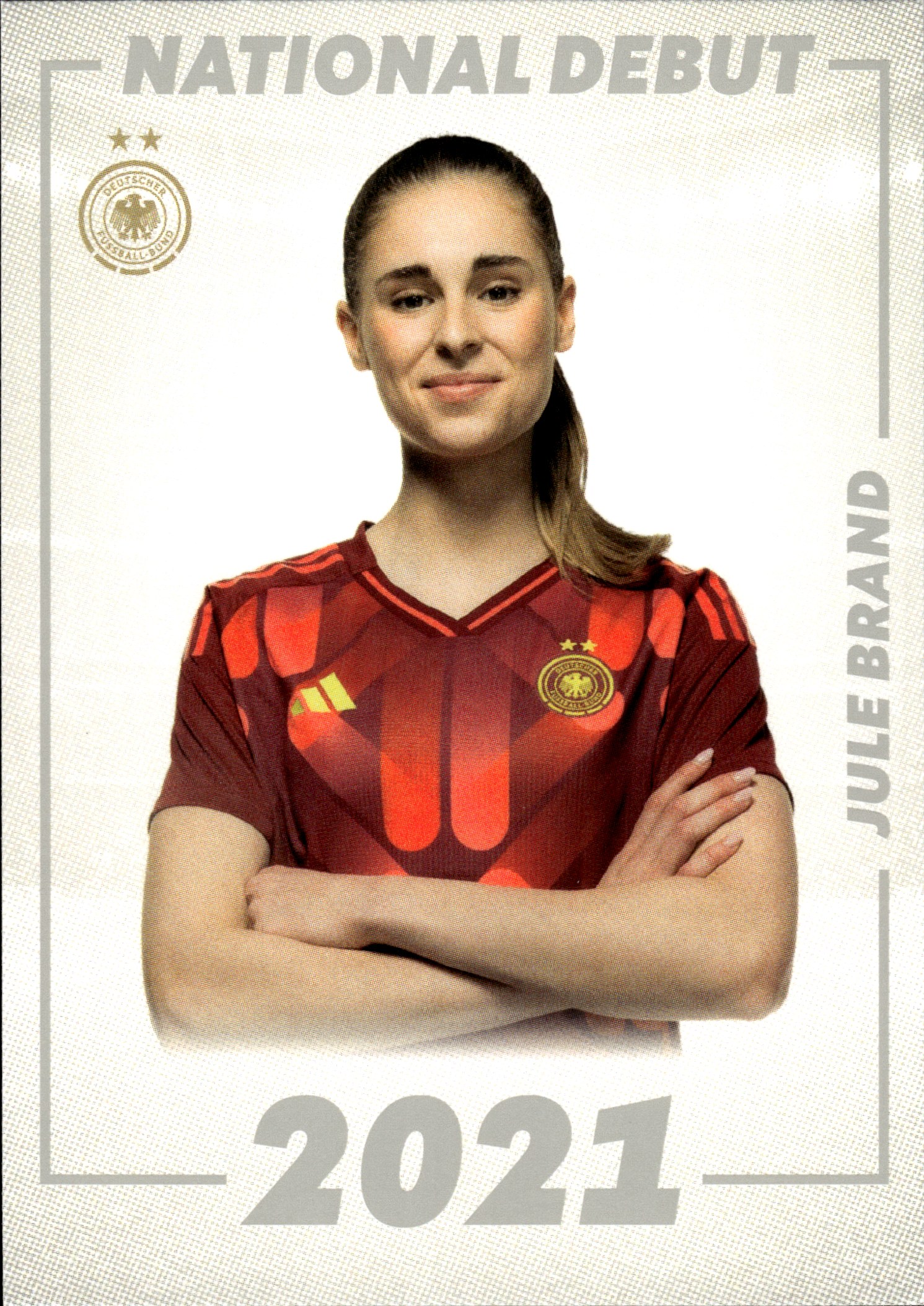 Jule Brand - Panini DFB-Frauen Team-Set National Debut 2025, Nr. DEB-02 – Insert (Art.-Nr. SG109842)