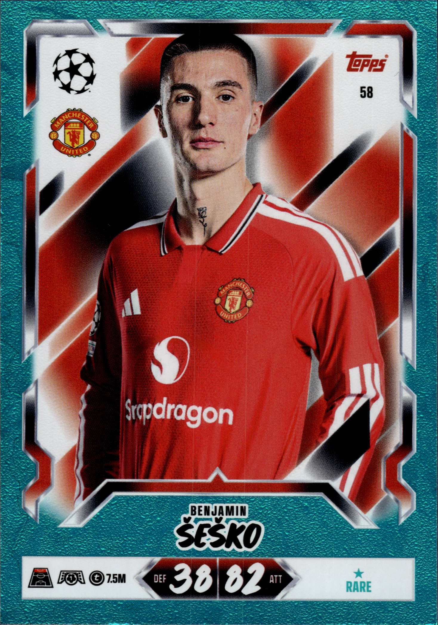 Benjamin Šeško - Topps Match Attax UEFA Club Competitions Base Set 2026-27, Nr. 58 – Rare (Art.-Nr. SG107411)