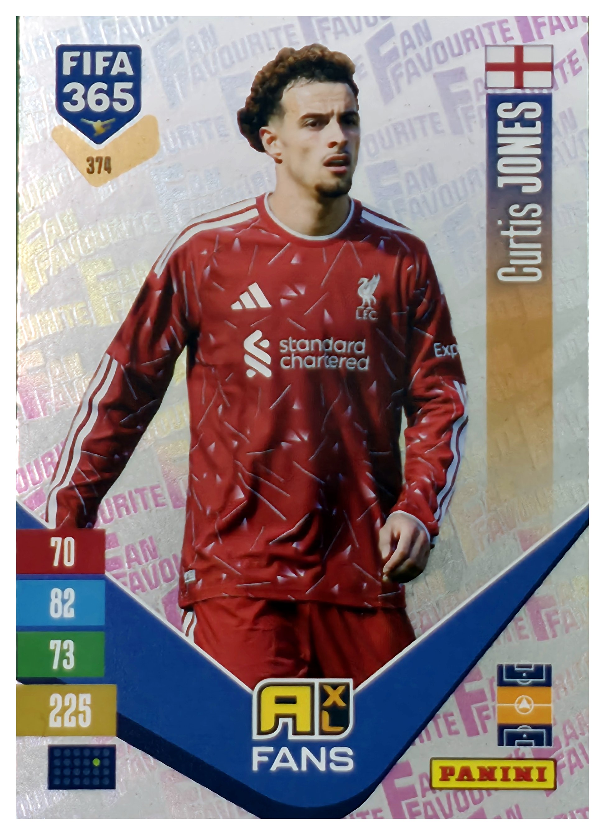 Curtis Jones - Panini Adrenalyn XL FIFA 365 Fan Favourites 2026-27, Nr. 374 – Insert (Art.-Nr. SG110520)