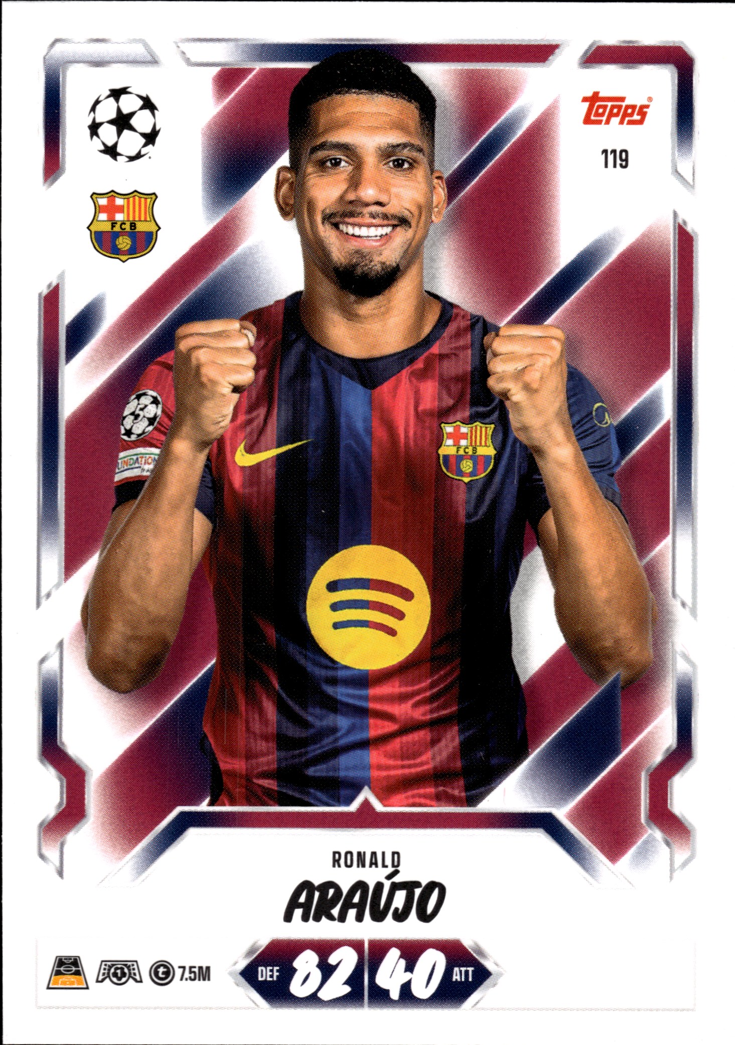 Ronald Araújo - Topps Match Attax UEFA Club Competitions Base Set 2026-27, Nr. 119 (Art.-Nr. SG107057)