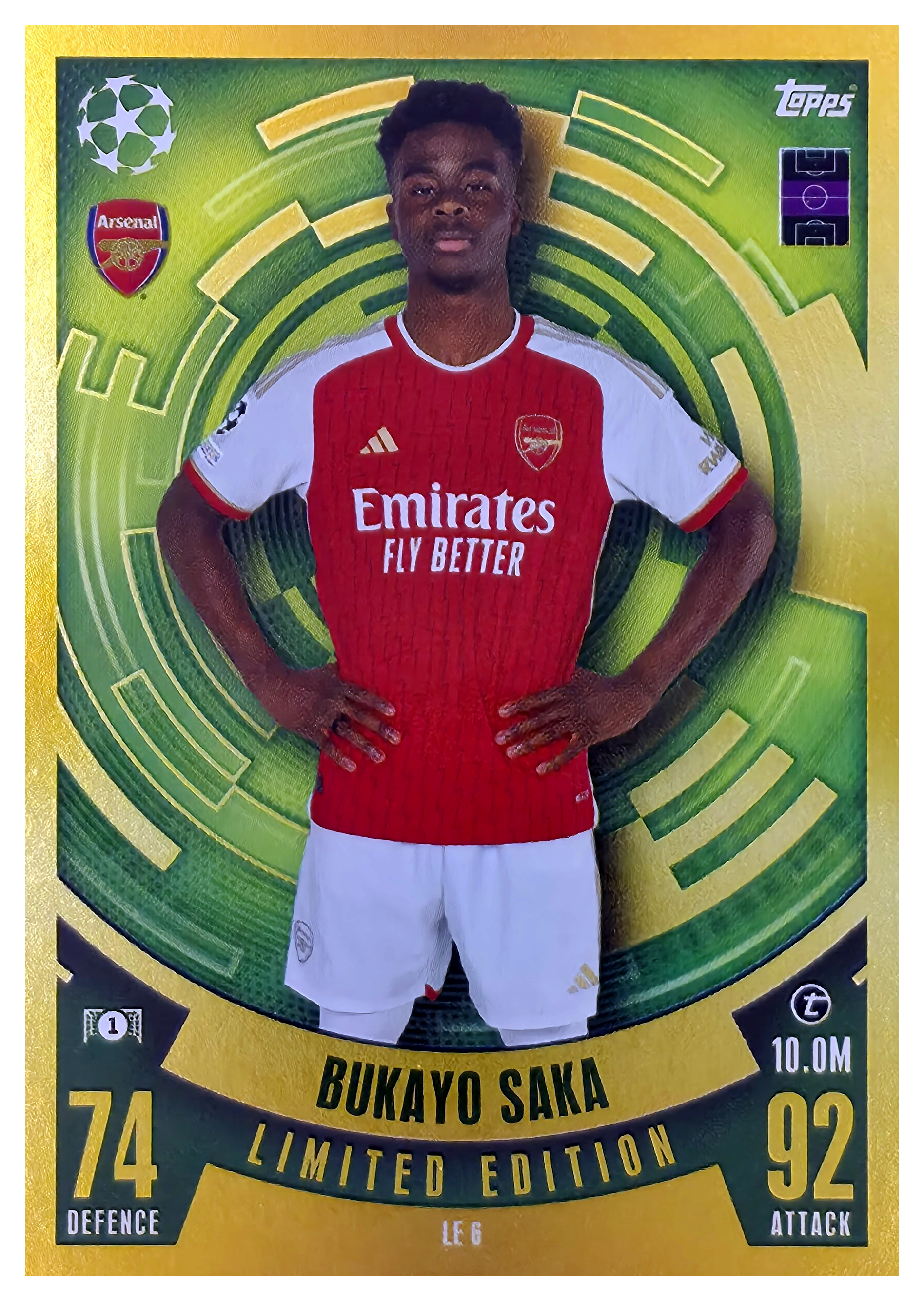 Bukayo Saka - Topps Match Attax UEFA Club Competitions Limited Edition 2023-24, Nr. LE 6 (Art.-Nr. SG106427)
