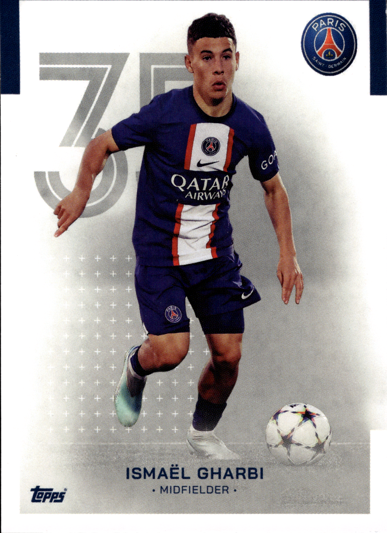 Ismaël Gharbi - Topps Paris Saint-Germain Official Team Set 2023-24, Nr. 19 (Art.-Nr. SG102994)