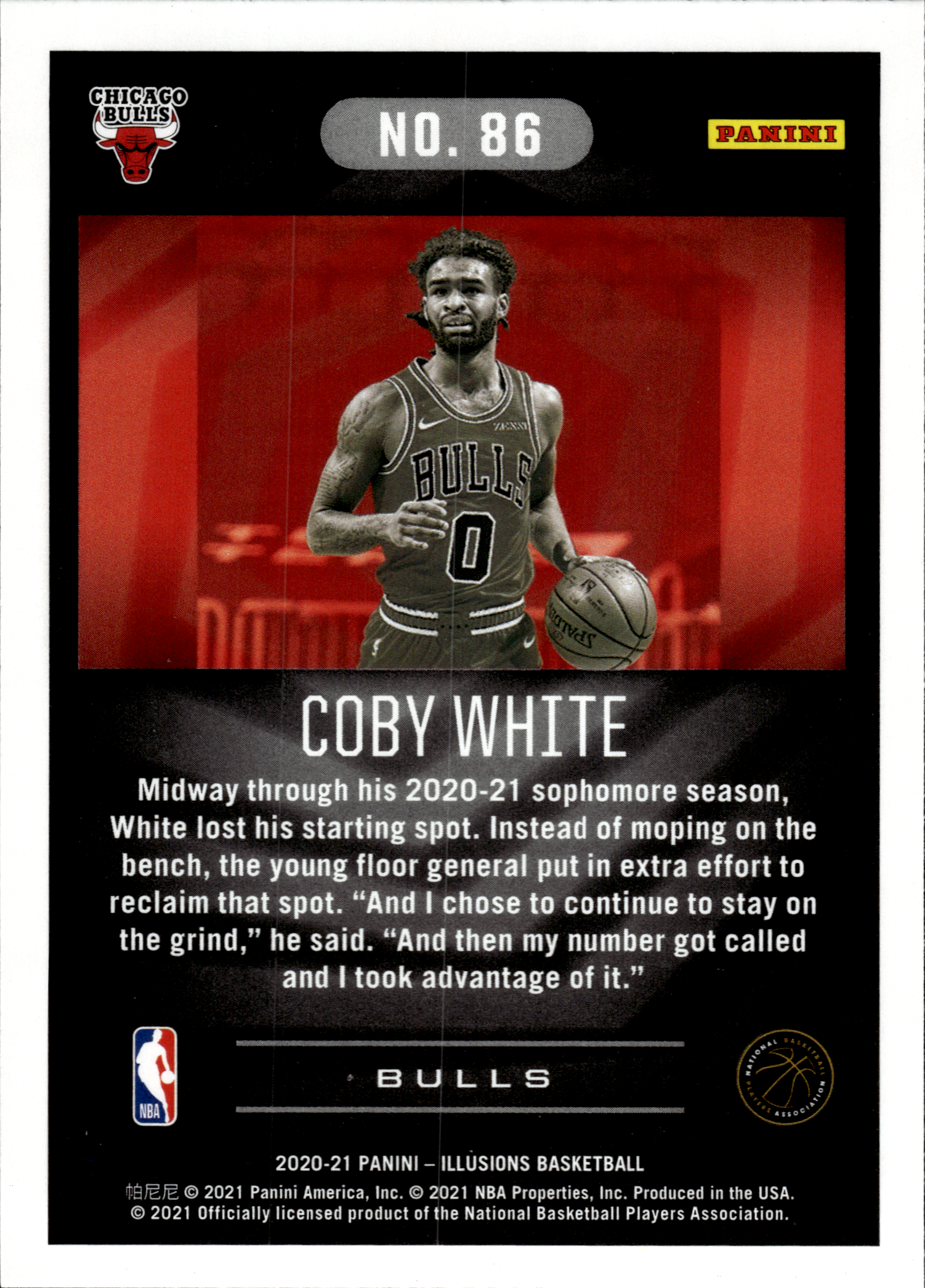 Coby White - Panini Illusions Base Set 2020-21, Nr. 86 – Trophy Collection Orange