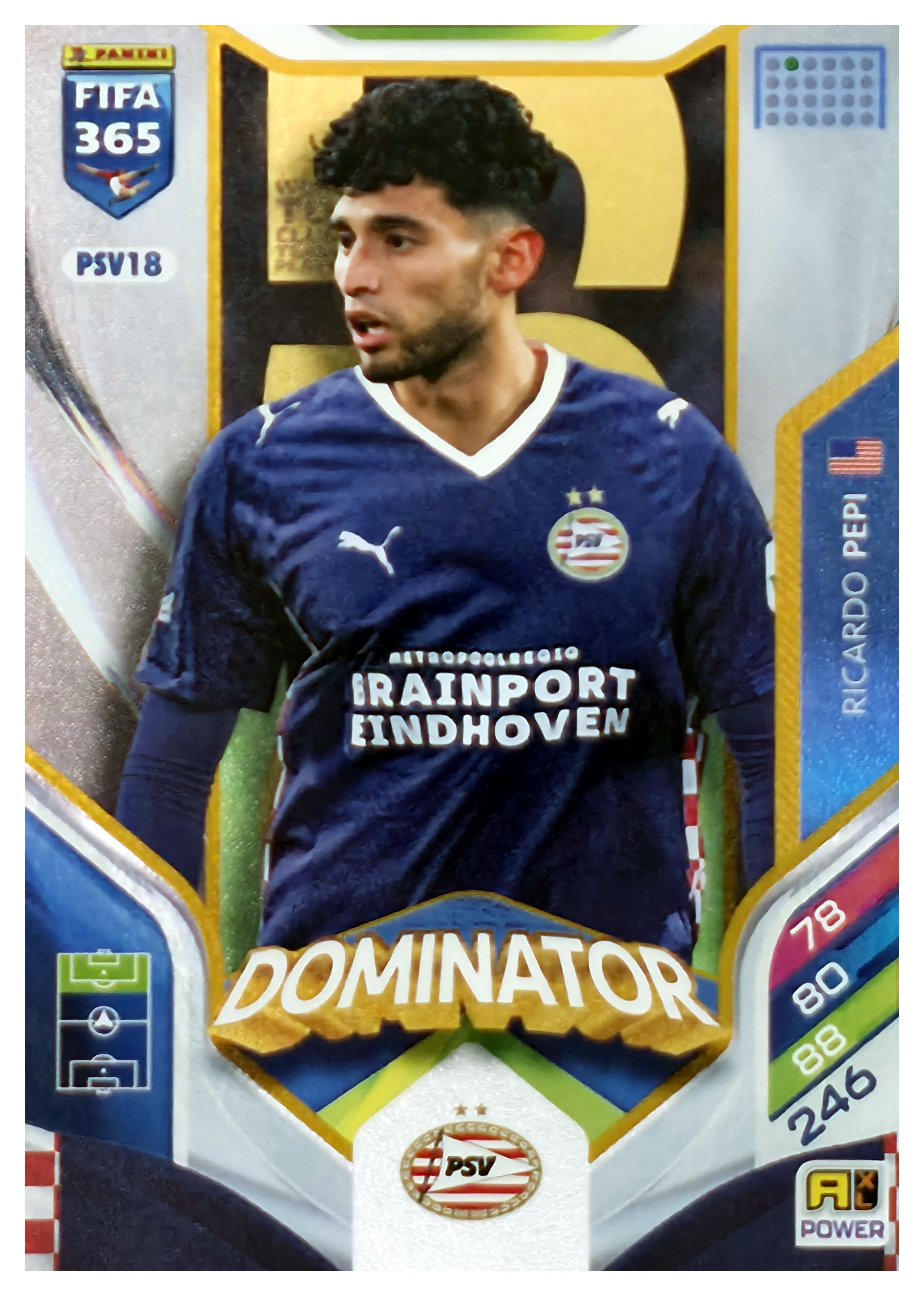 Ricardo Pepi - Panini Adrenalyn XL FIFA 365 Dominator 2026, Nr. PSV18 – Insert (Art.-Nr. SG108224)